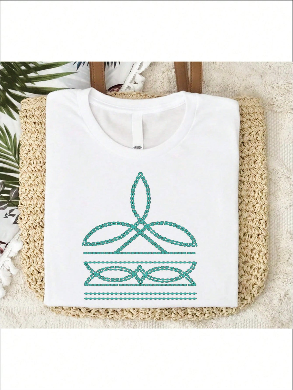 Turquoise Stone Boot Stitch T-Shirt