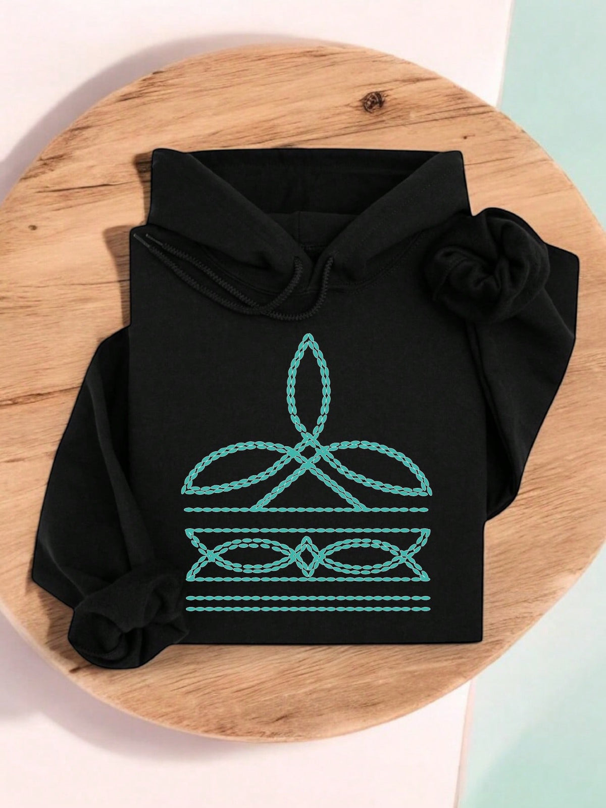 Turquoise Stone Boot Stitch Hoodie