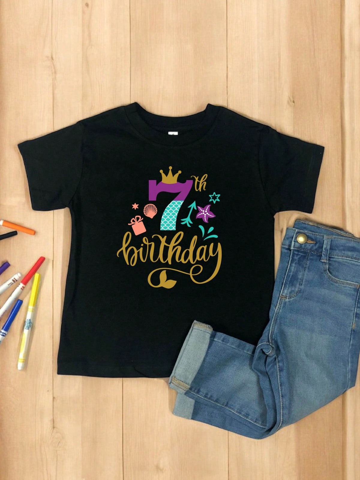 My Seventh Birthday Mermaid Kids T-Shirt
