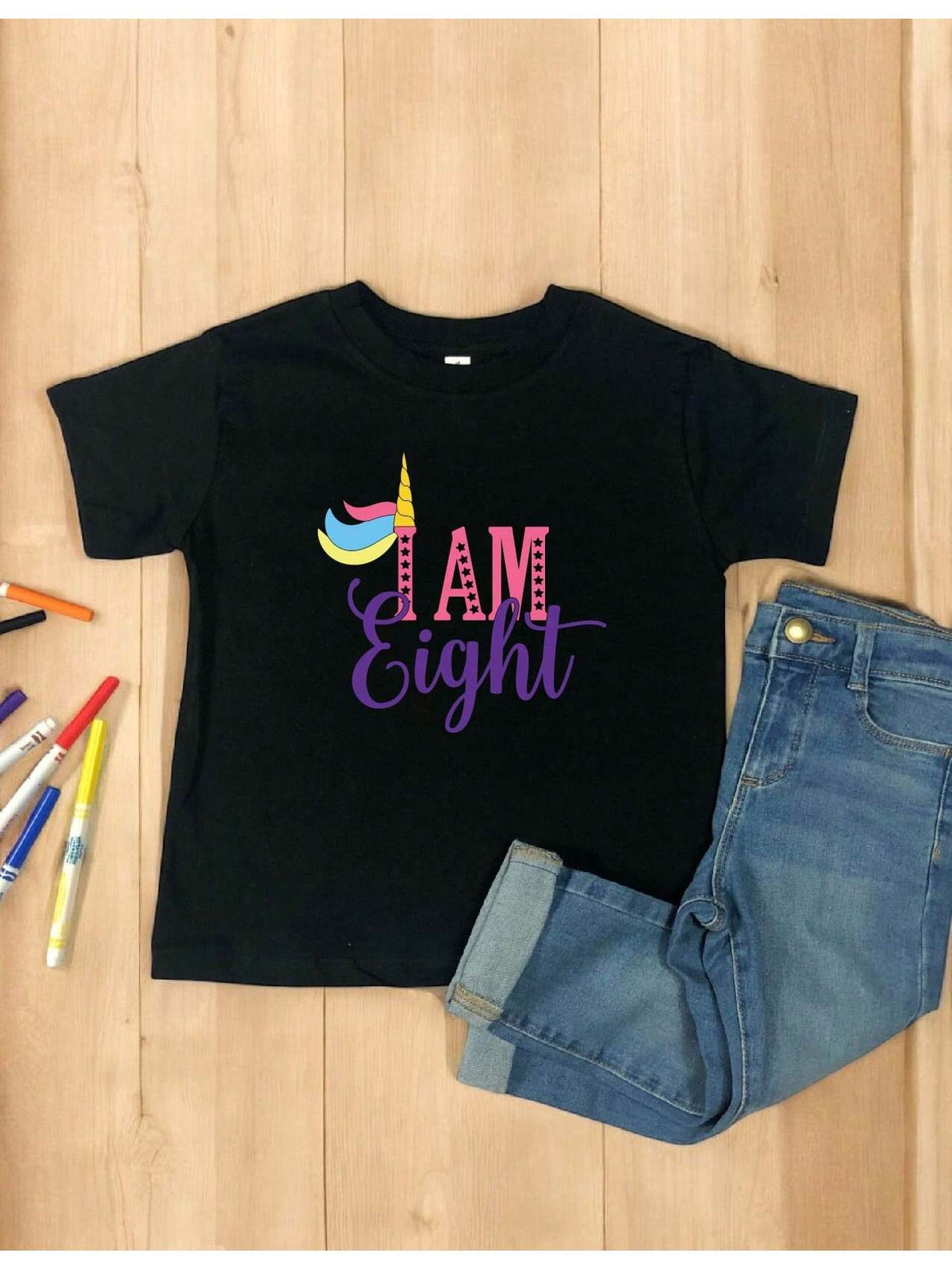 I Am Eight Birthday Unicorn Kids T-Shirt