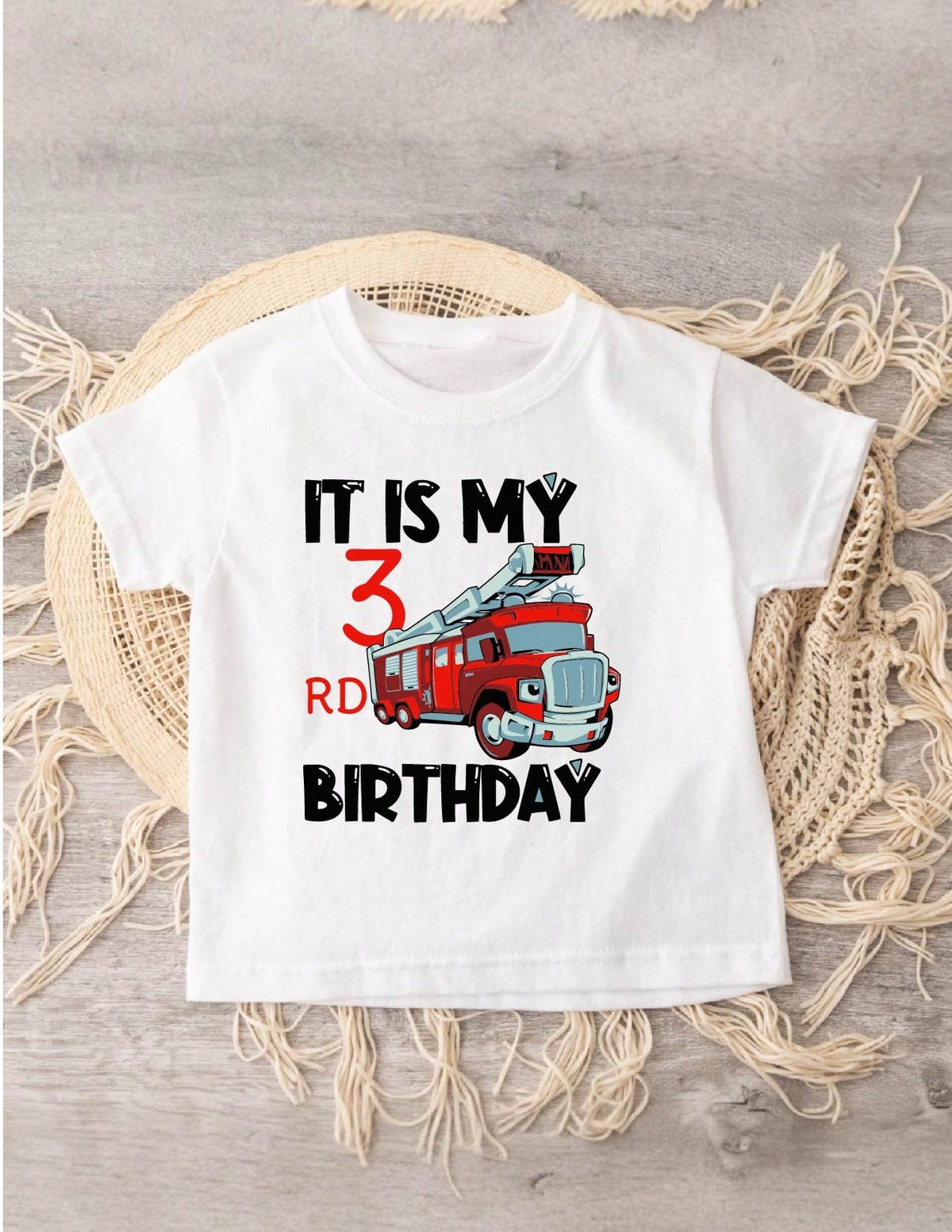 It's My Third Birthday Fire Truck Kids T-Shirt