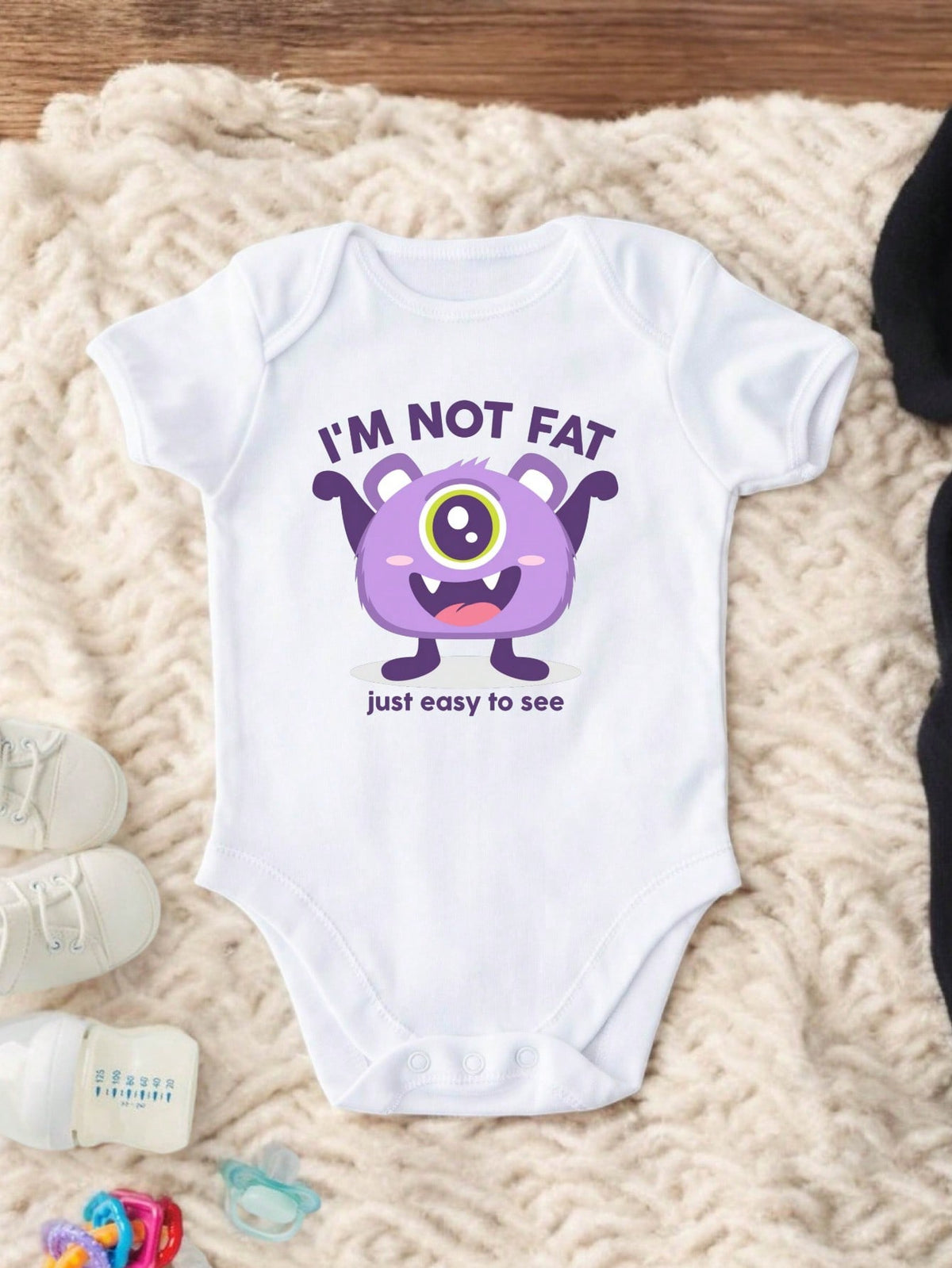 I'm Not Fat I'm Easy To See Monster Kids Bodysuit