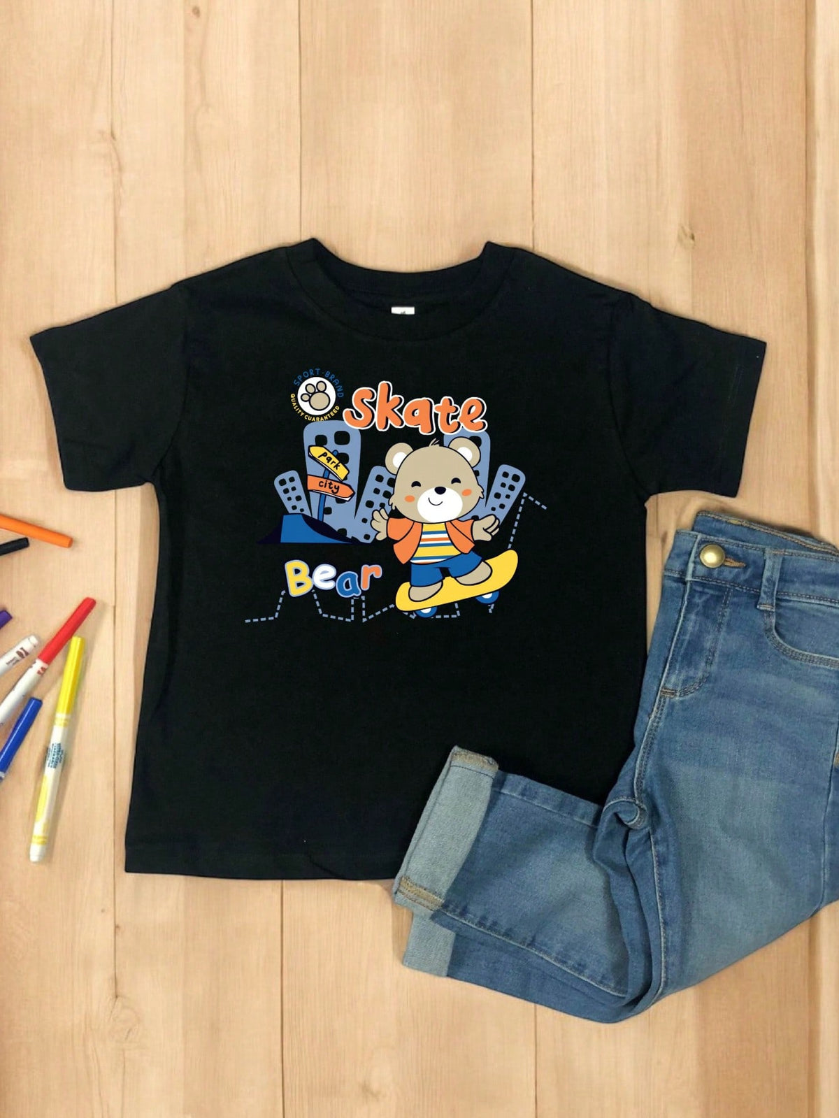 Skate Bear Kids T-Shirt