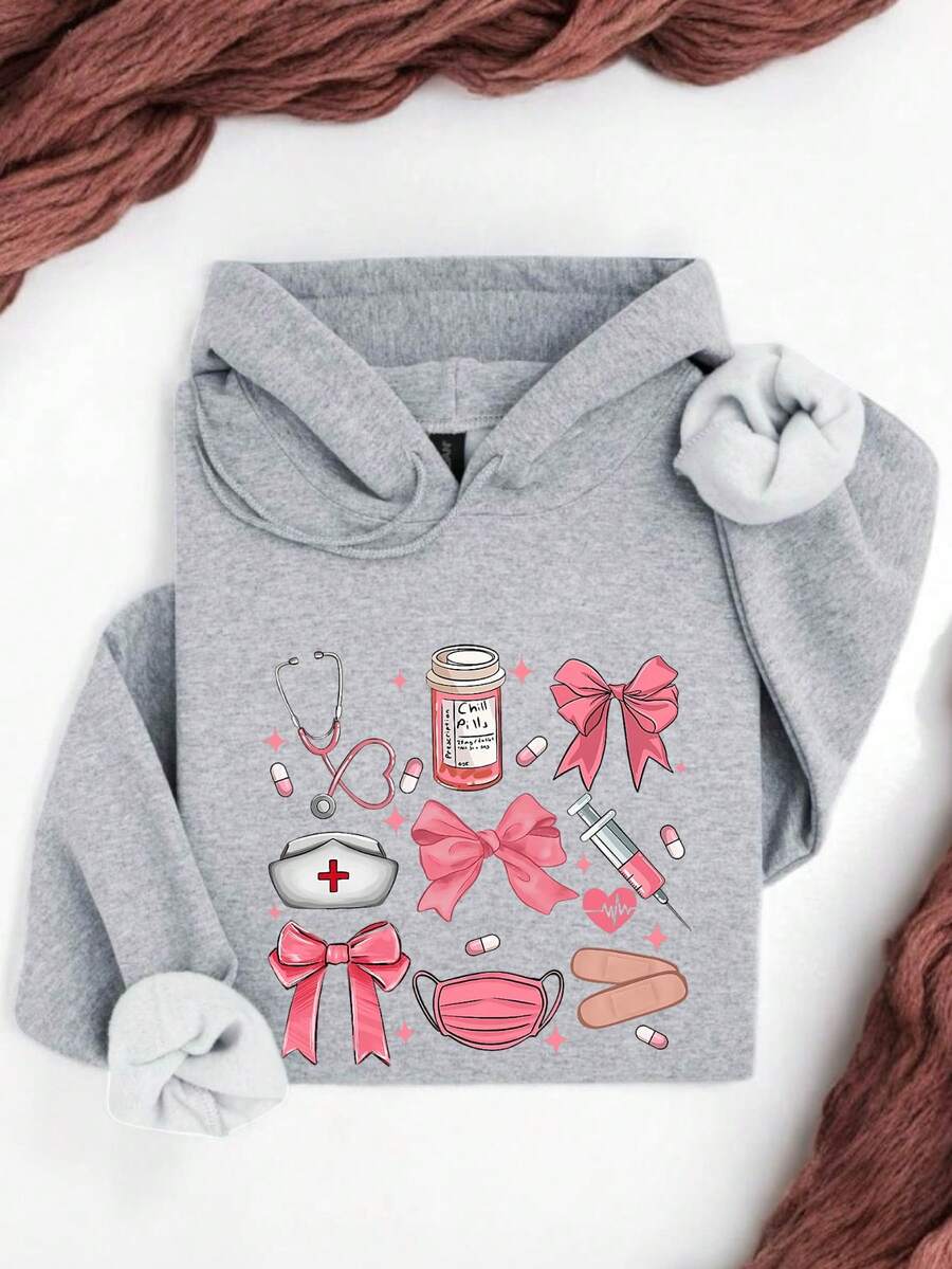 Pink Nurse Coquette Hoodie