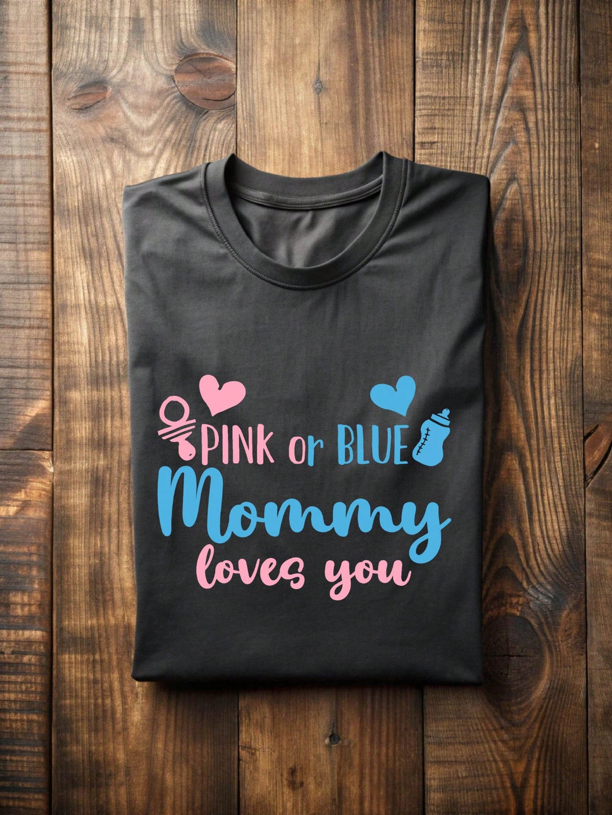 1 PC Pink Or Blue Mommy Daddy Loves You T-Shirt