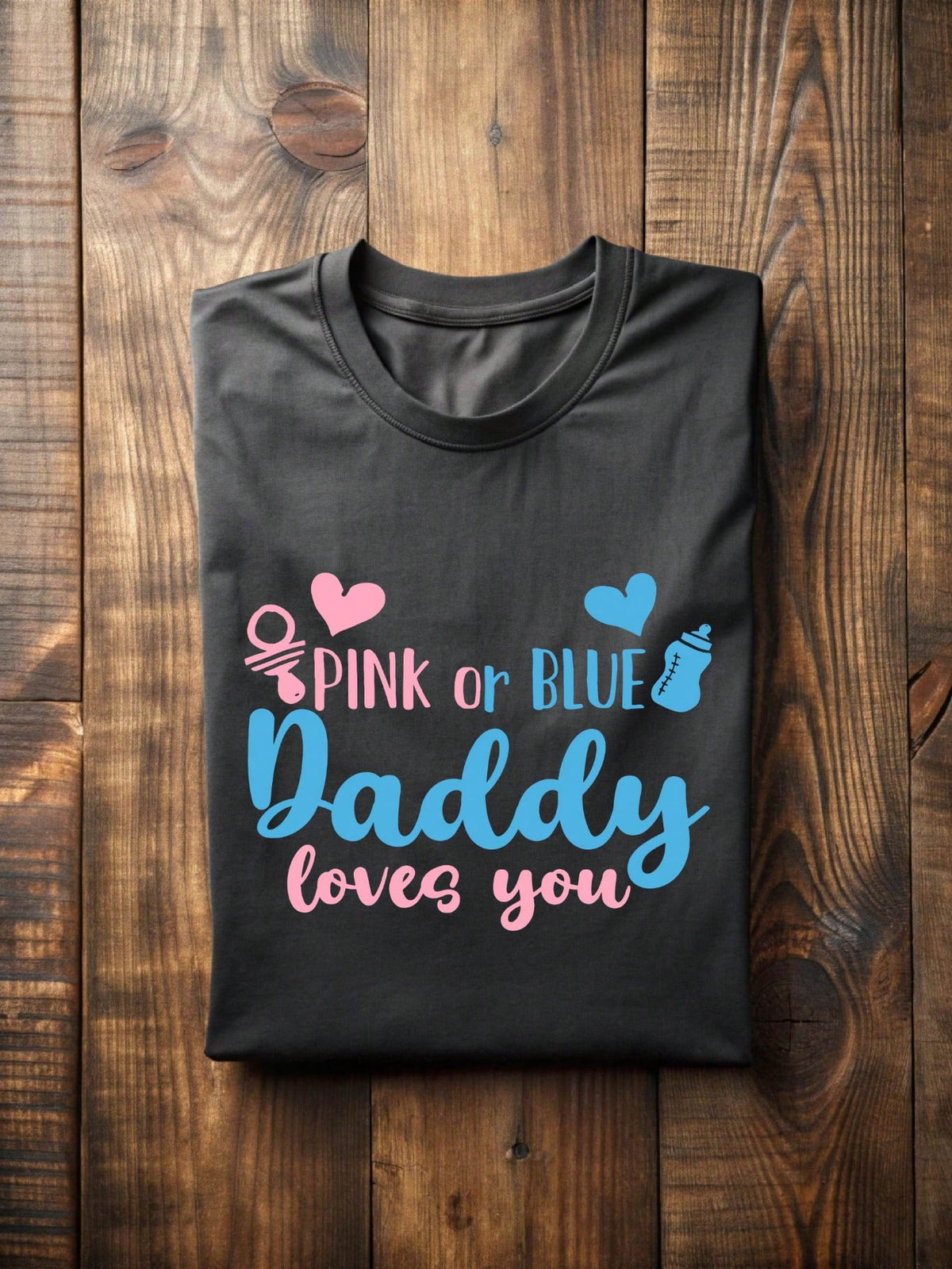 1 PC Pink Or Blue Mommy Daddy Loves You T-Shirt
