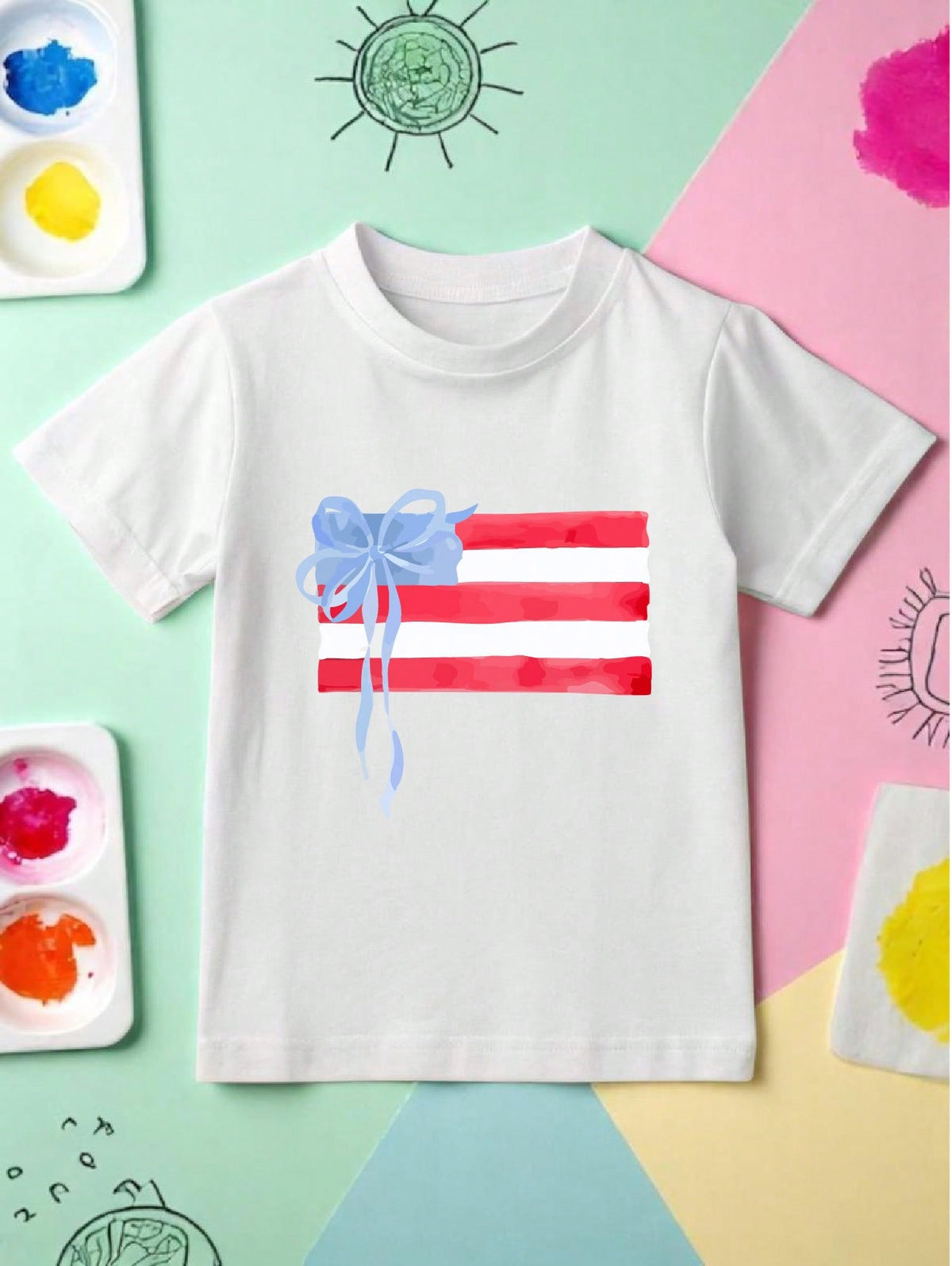 American Flag Bow T-Shirt