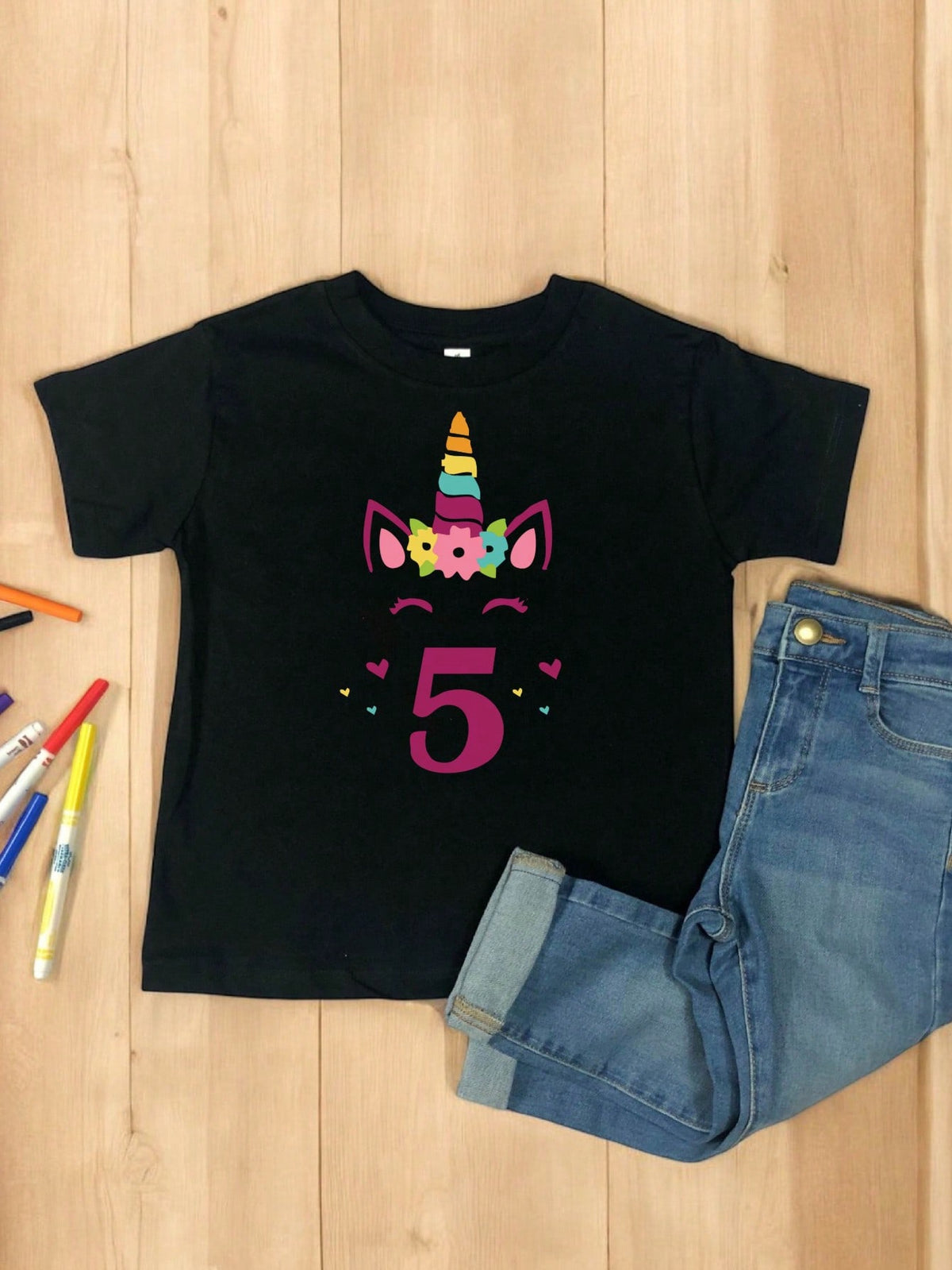My Fifth Birthday Unicorn Themed Kids T-Shirt