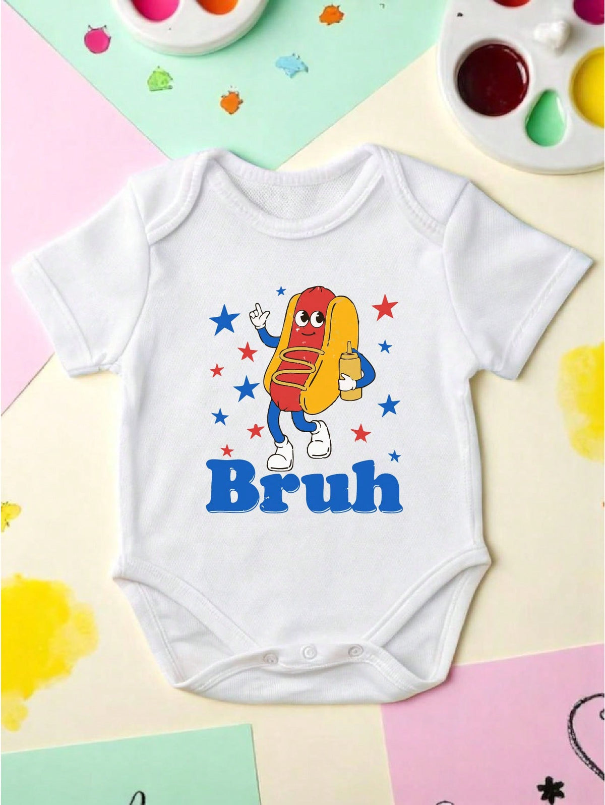 Bruh 4th Of July Hot Dog Bodysuit