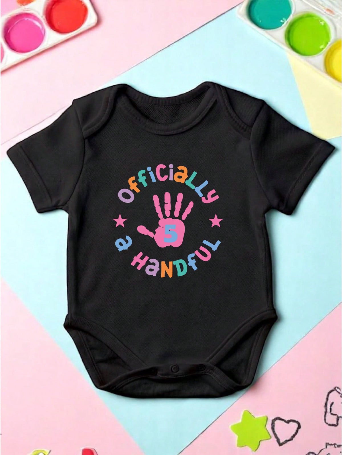 5th Birthday Officially A Handful Bodysuit