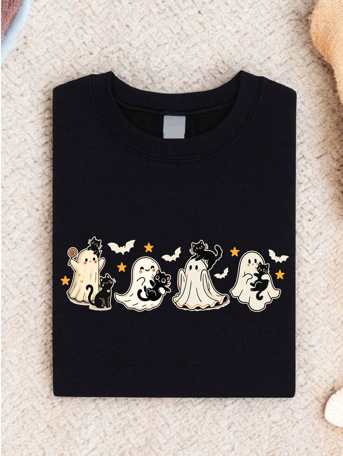Halloween Cute Ghosts And Black Cats T-Shirt