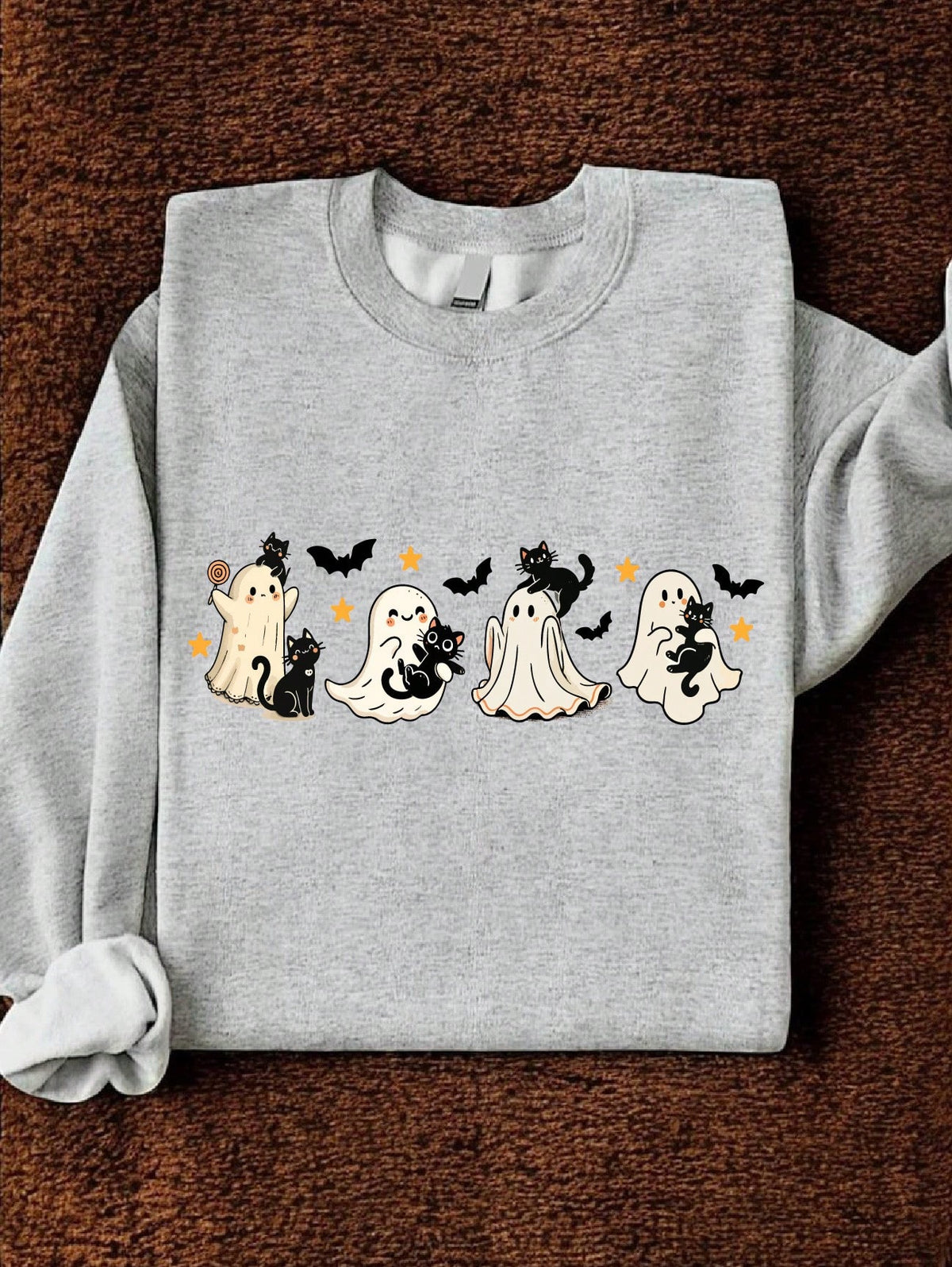 Halloween Cute Ghosts And Black Cats Sweatshirt