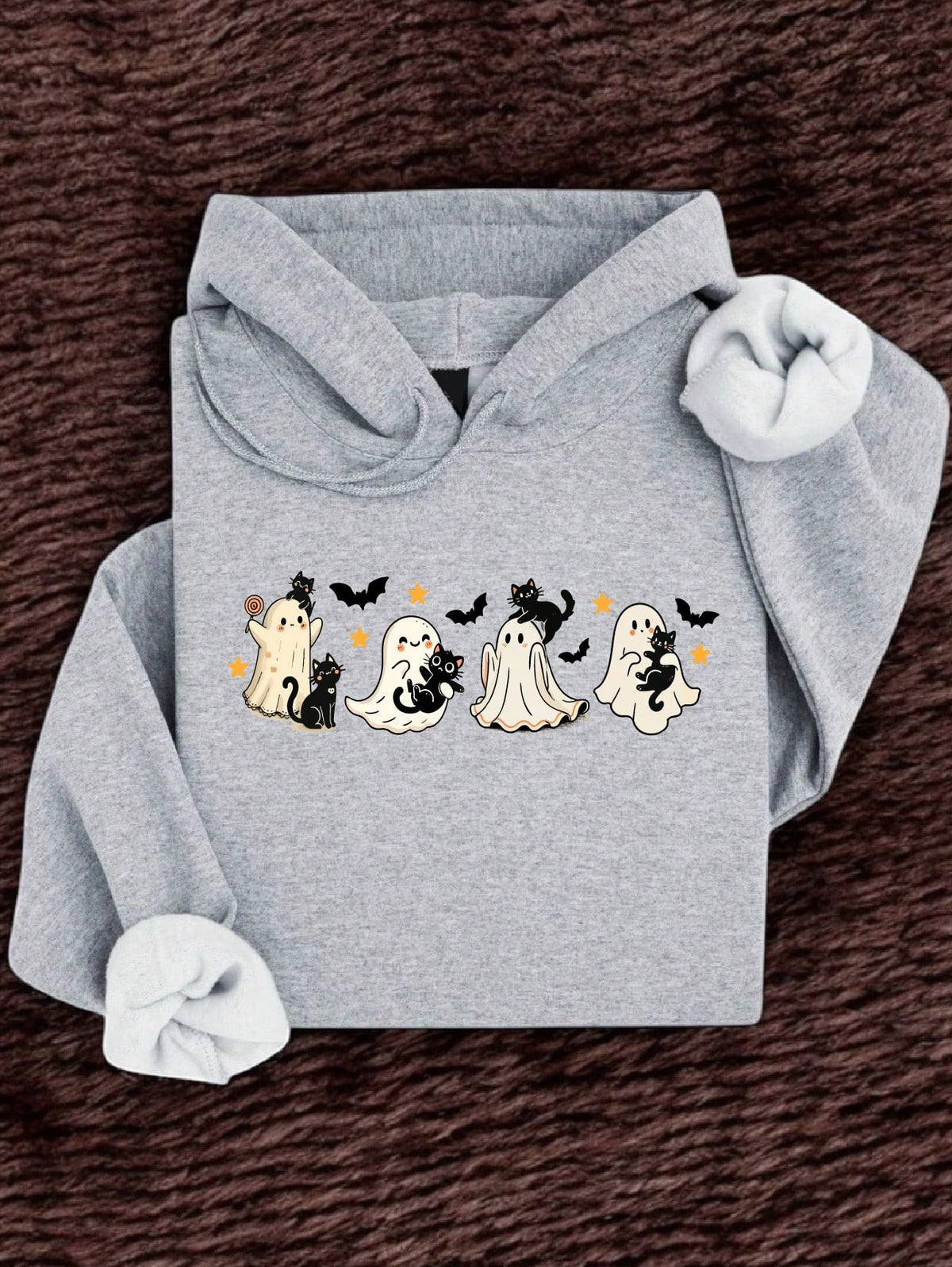 Halloween Cute Ghosts And Black Cats Hoodie