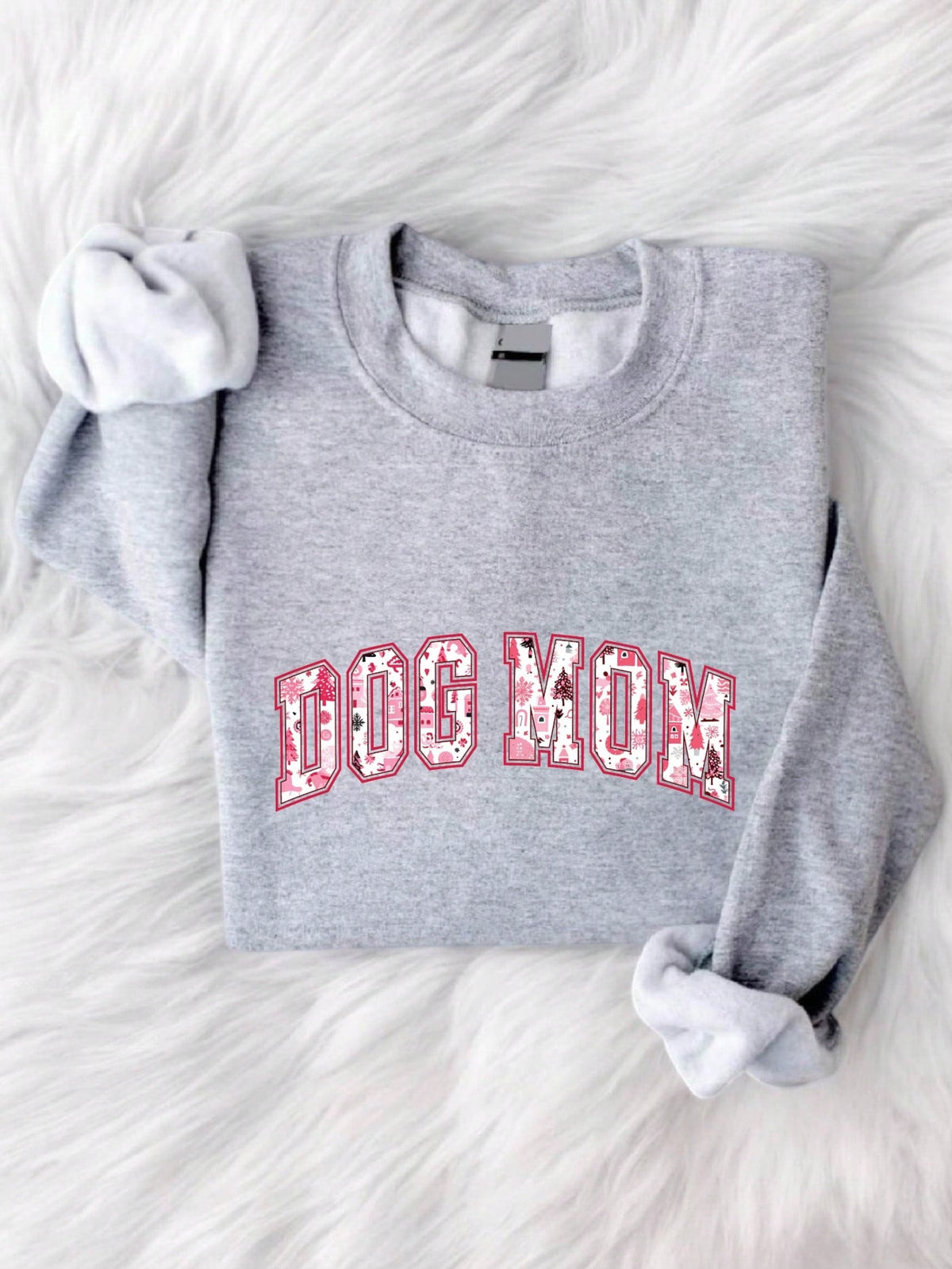 Pink Christmas Dog Mom Sweatshirt