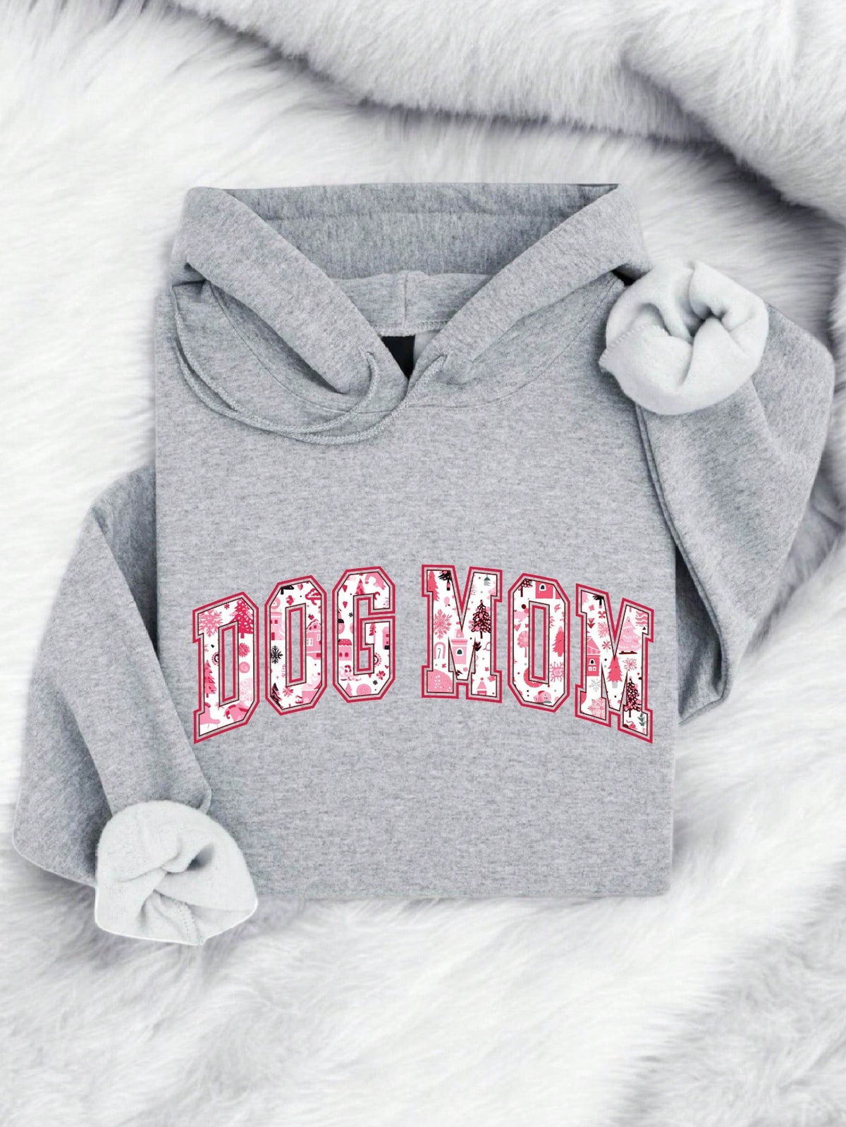 Pink Christmas Dog Mom Hoodie