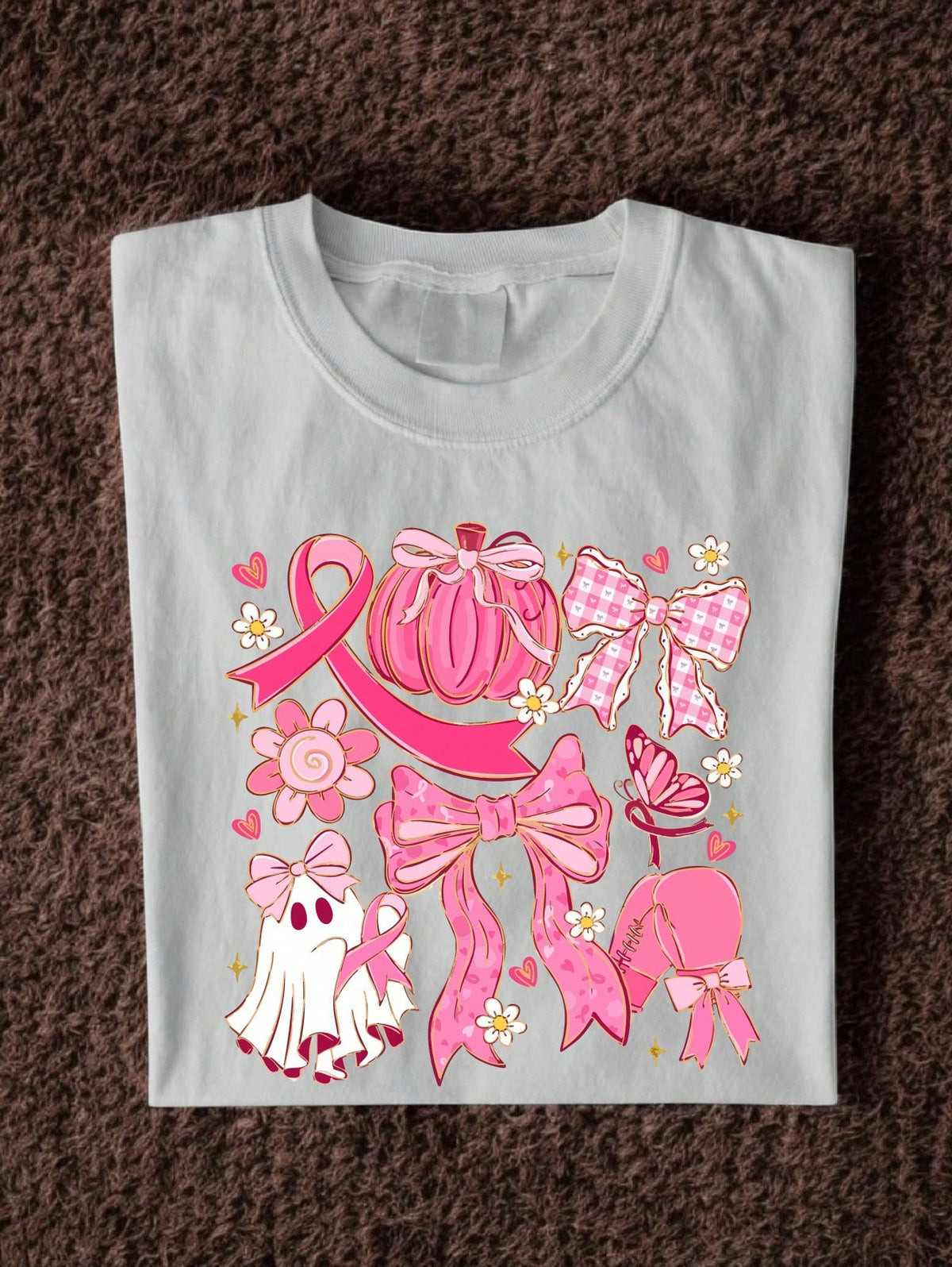 Cute Halloween Breast Cancer Groovy T-Shirt