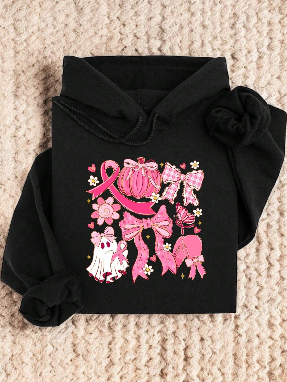 Cute Halloween Breast Cancer Groovy Hoodie