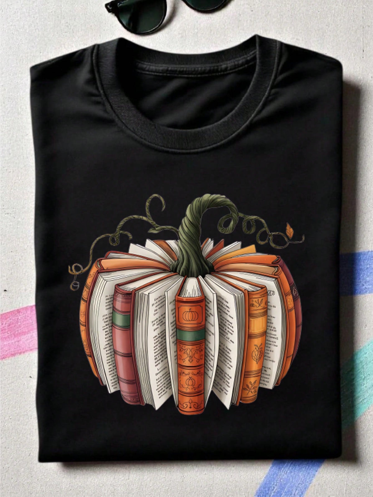 Fall Book Pumpkin T-Shirt