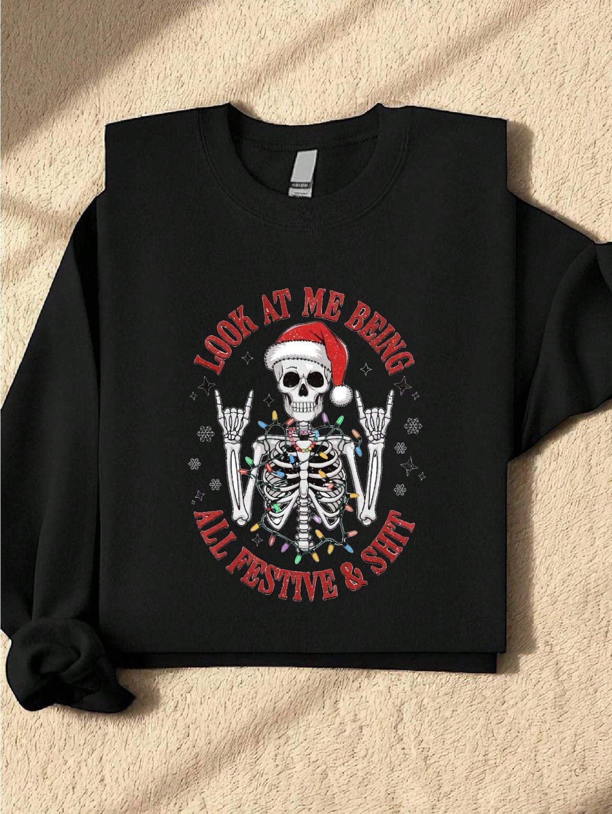 Look At Me Beige All Festive Sweatshirt