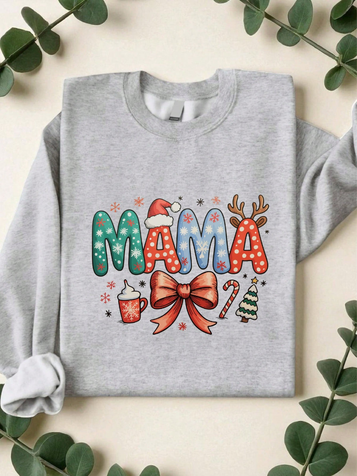 Mama Christmas Coquette Bow Sweatshirt