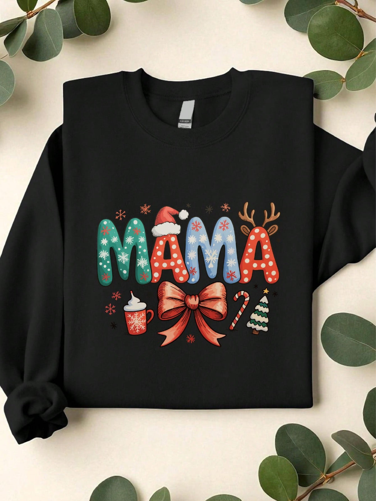 Mama Christmas Coquette Bow Sweatshirt