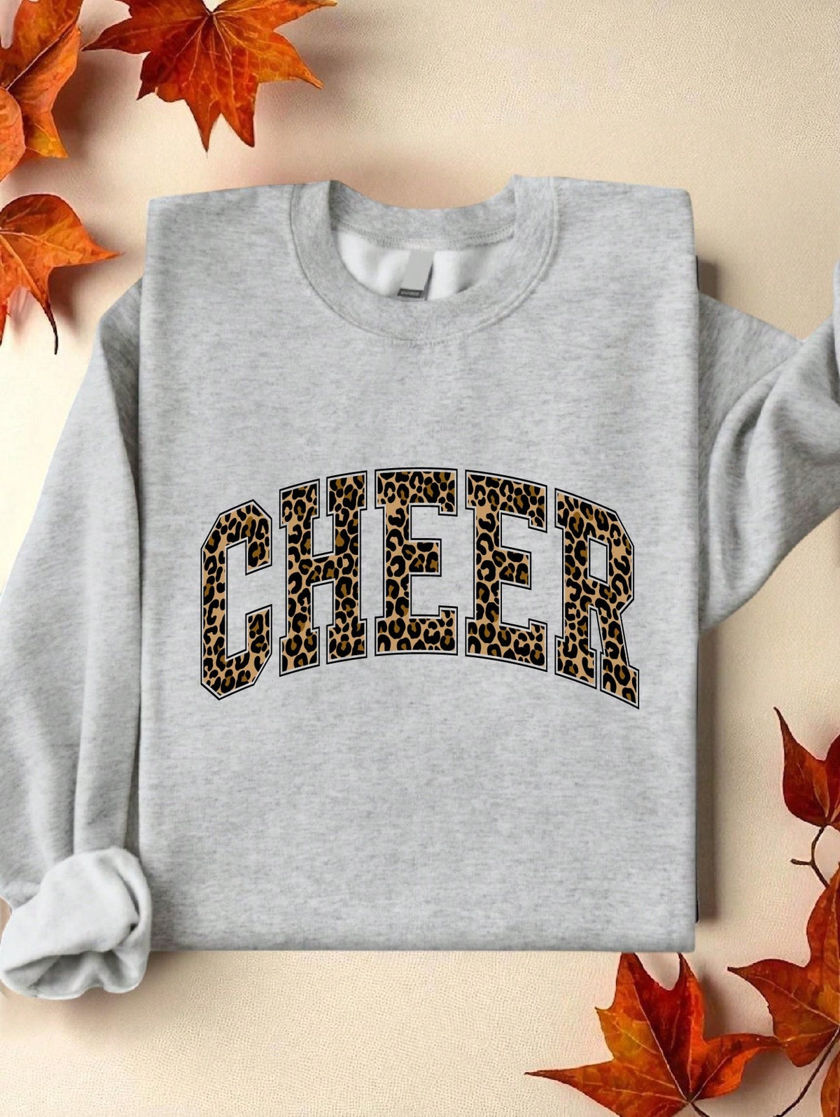 Cheer Leopard Print Sweatshirt