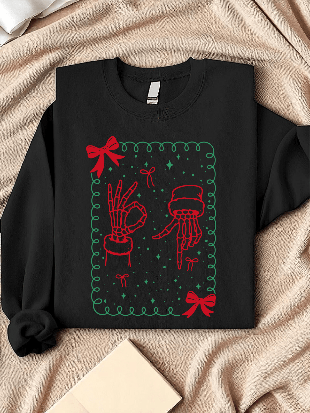 Christmas Skull & Skeleton And Bows Sweatshirt