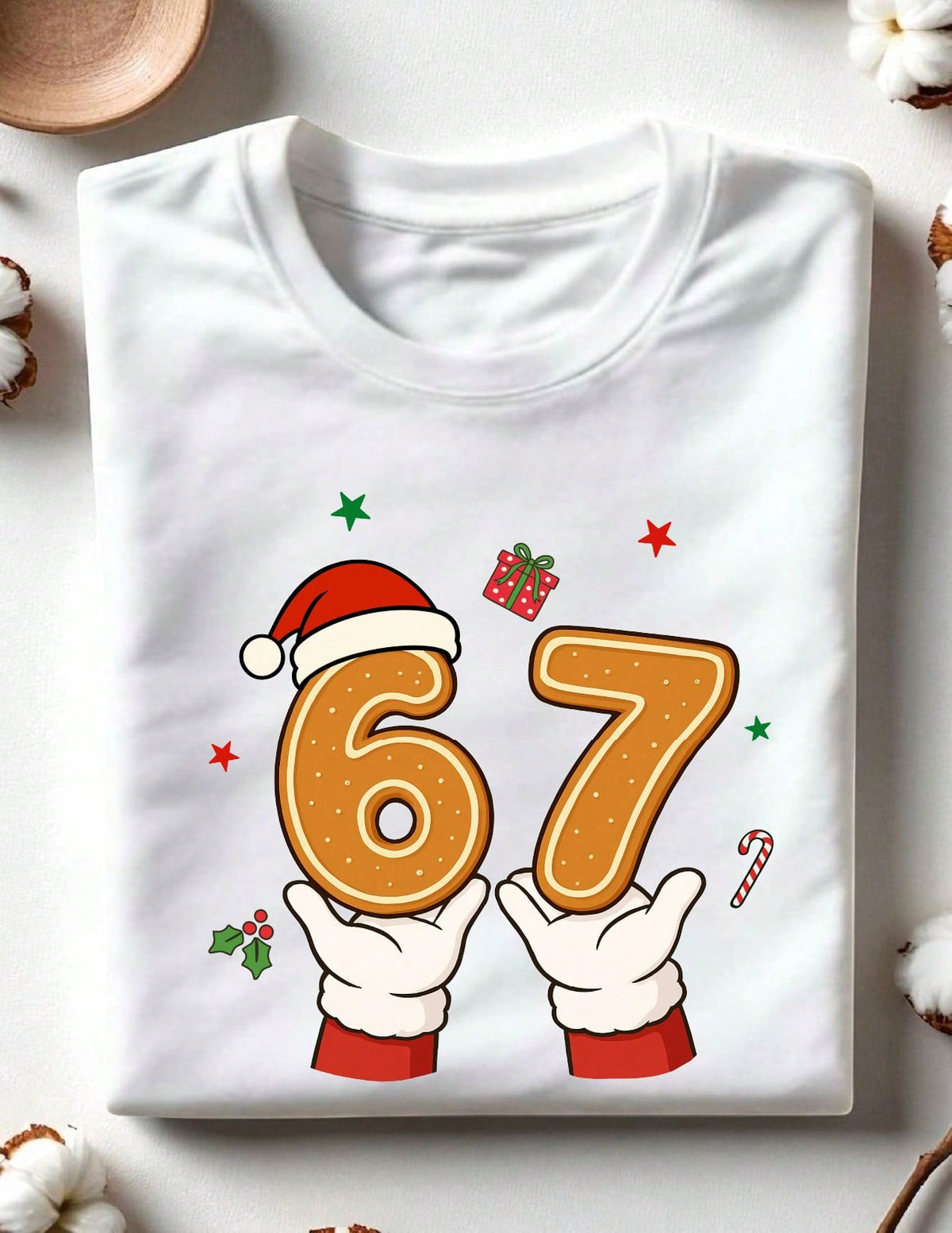 Christmas Cookies 6 7 Short Sleeve Cotton T-Shirt