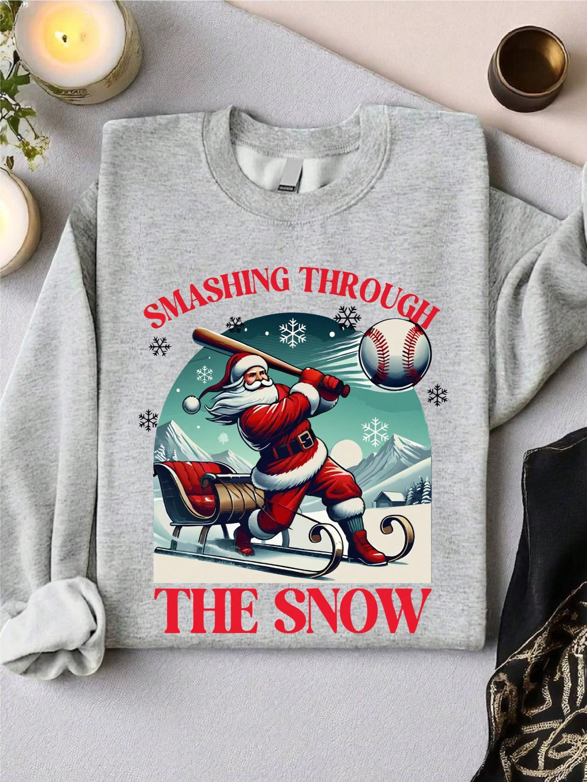 Santa Play Baseball Sweatshirt