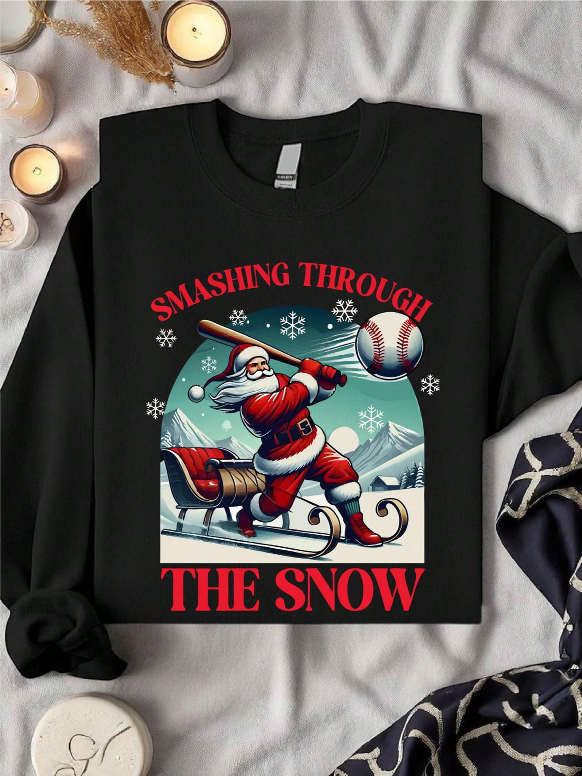 Santa Play Baseball Sweatshirt