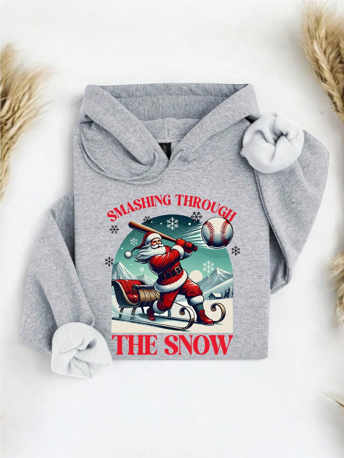 Santa Play Baseball Hoodie