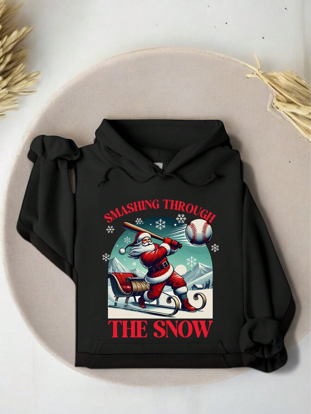 Santa Play Baseball Hoodie