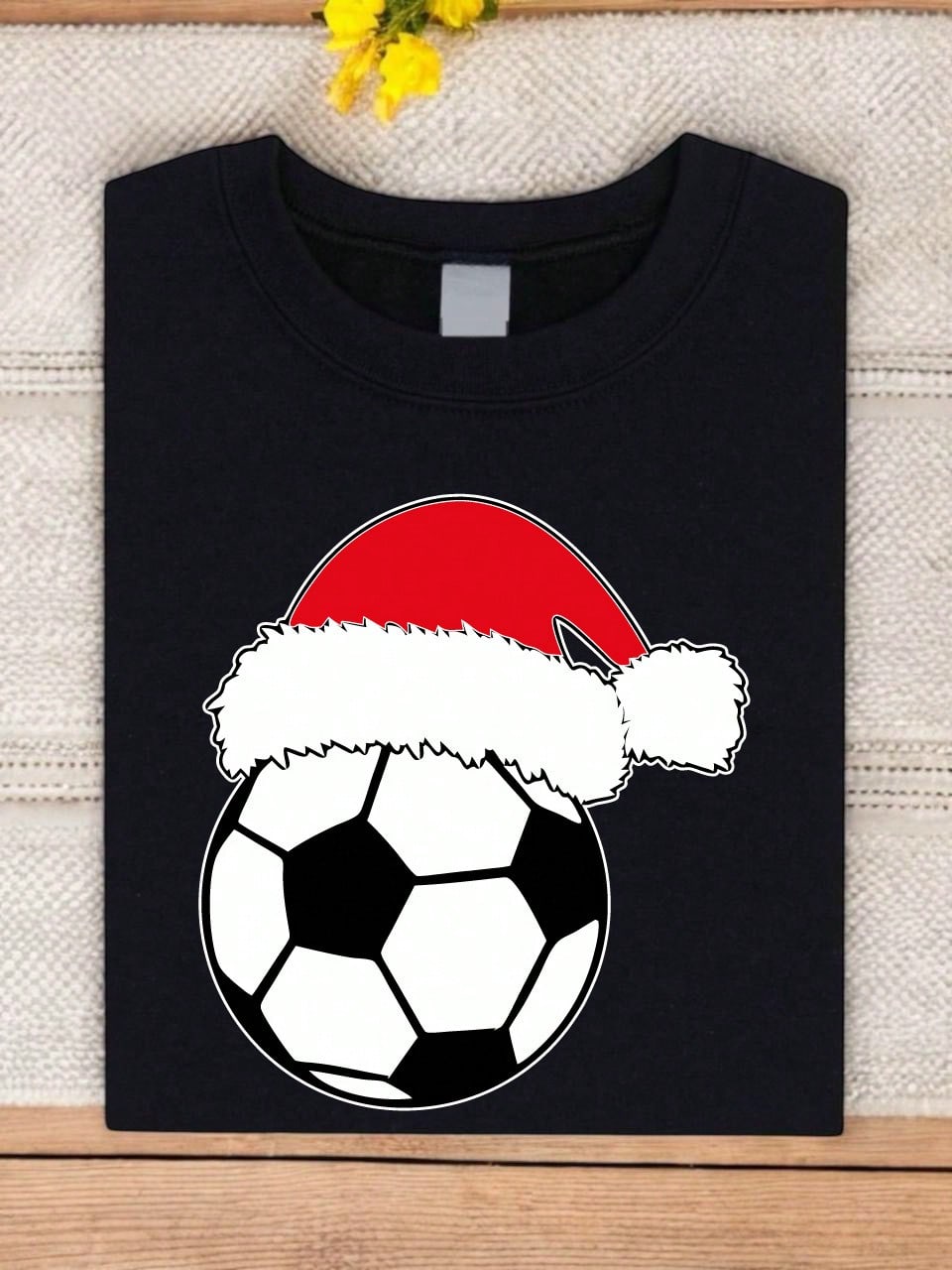 Christmas Soccer Ball Santa Hat T-Shirt