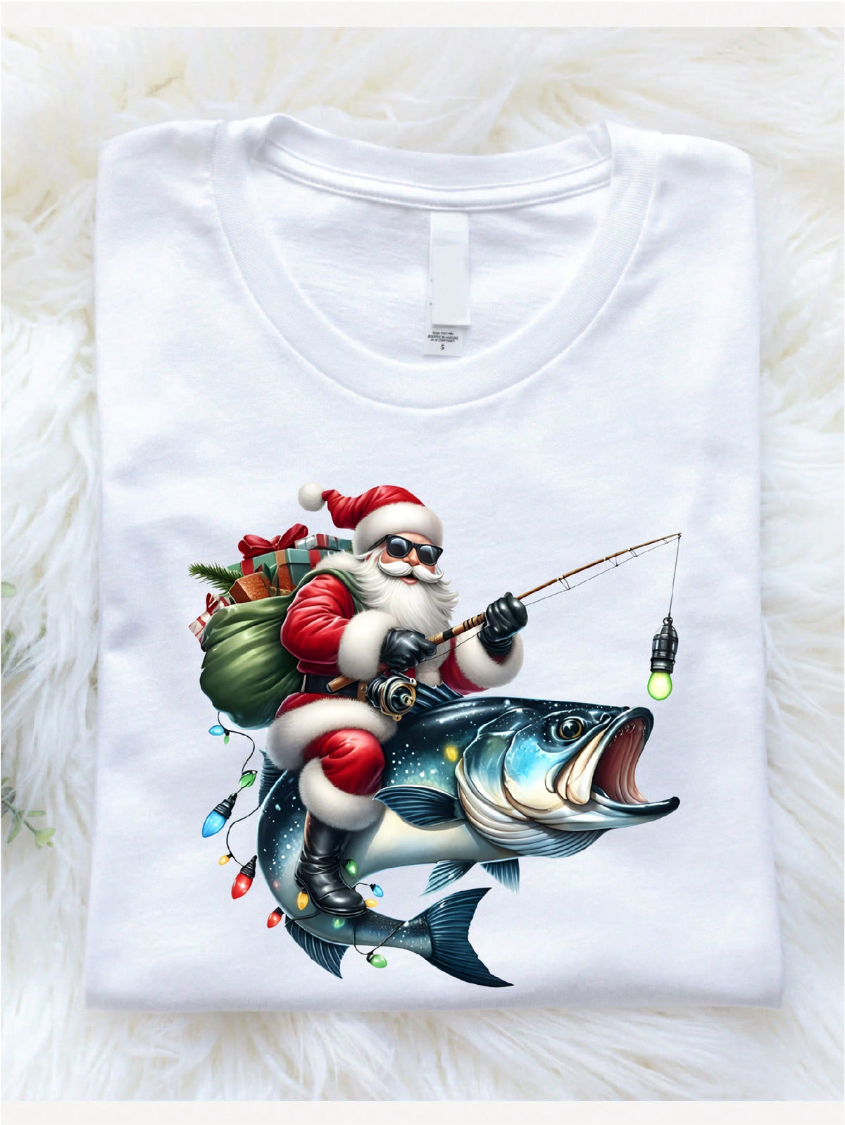 Santa Fishing T-Shirt