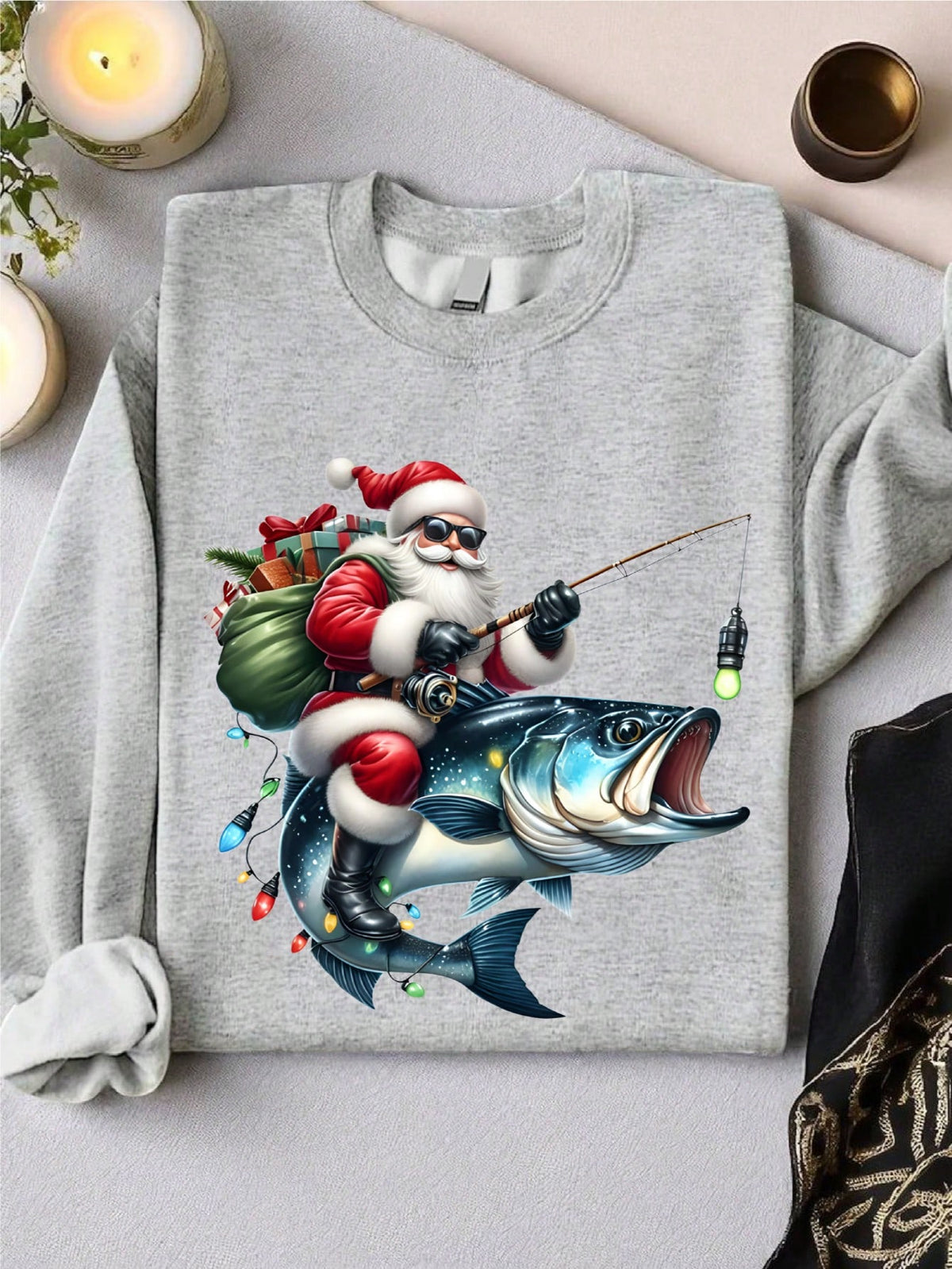 Santa Fishing Sweatshirt