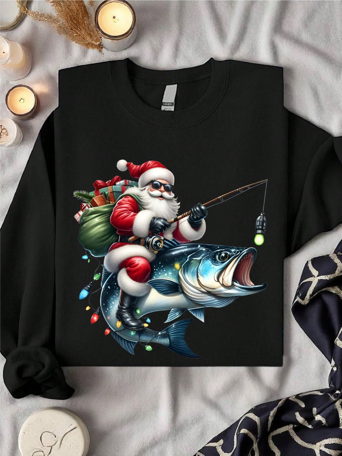 Santa Fishing Sweatshirt