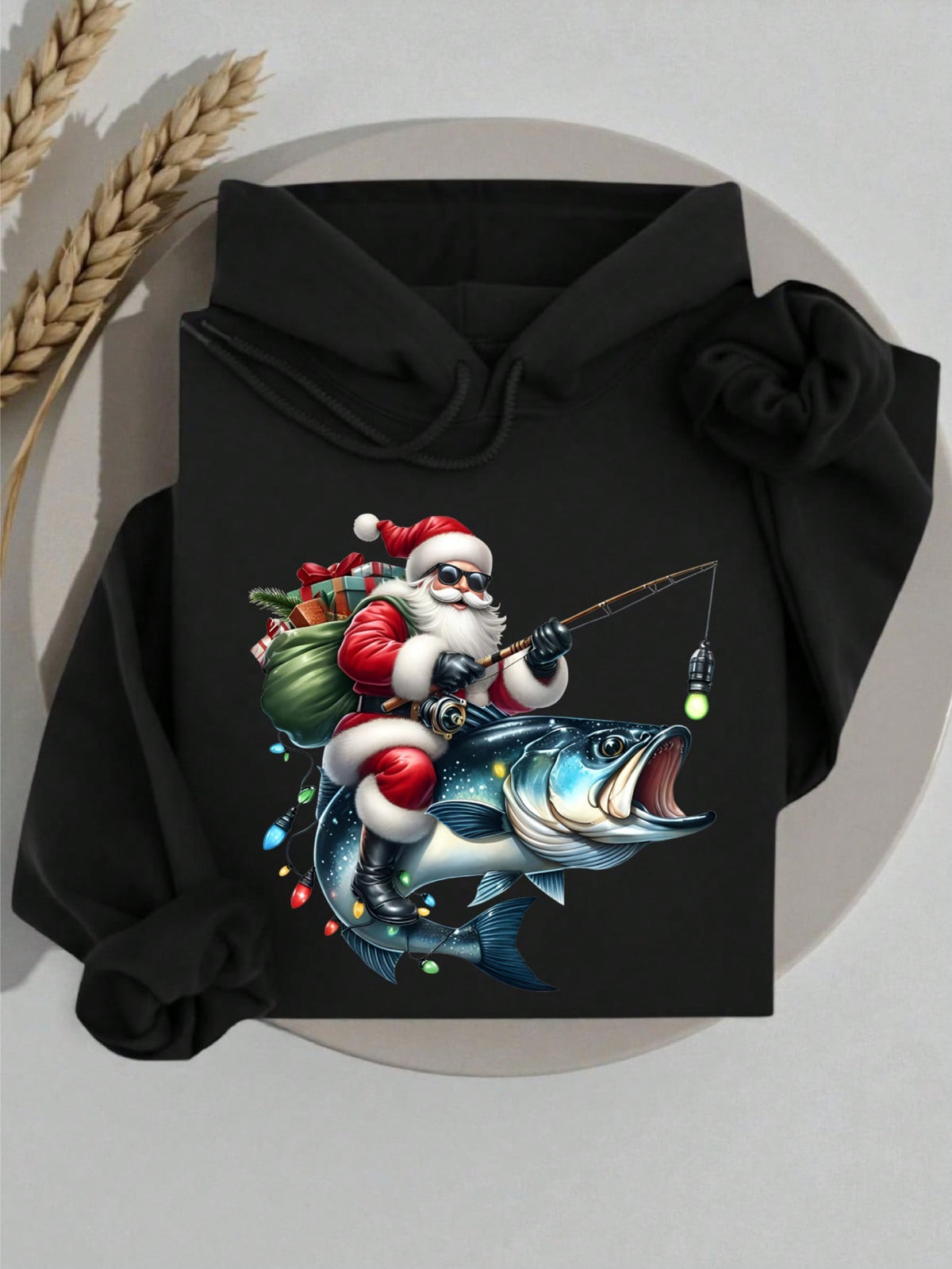 Santa Fishing Hoodie