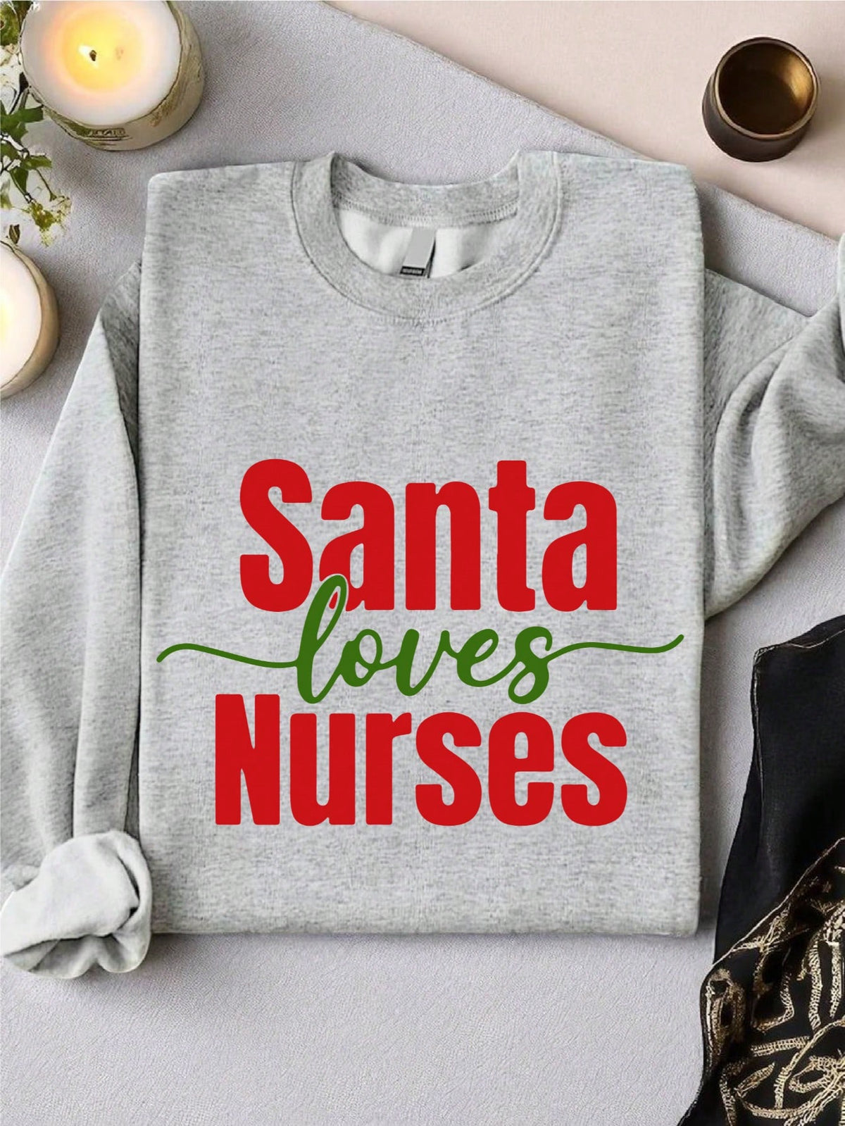 Santa Loves Nurses Christmas Sweatshirt