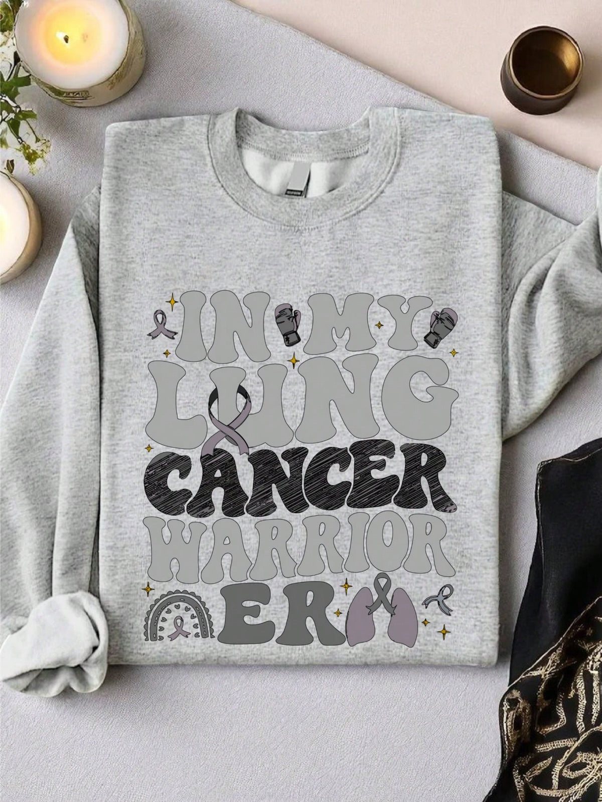 Retro In My Lung Cancer Warrior Era Sweatshirt