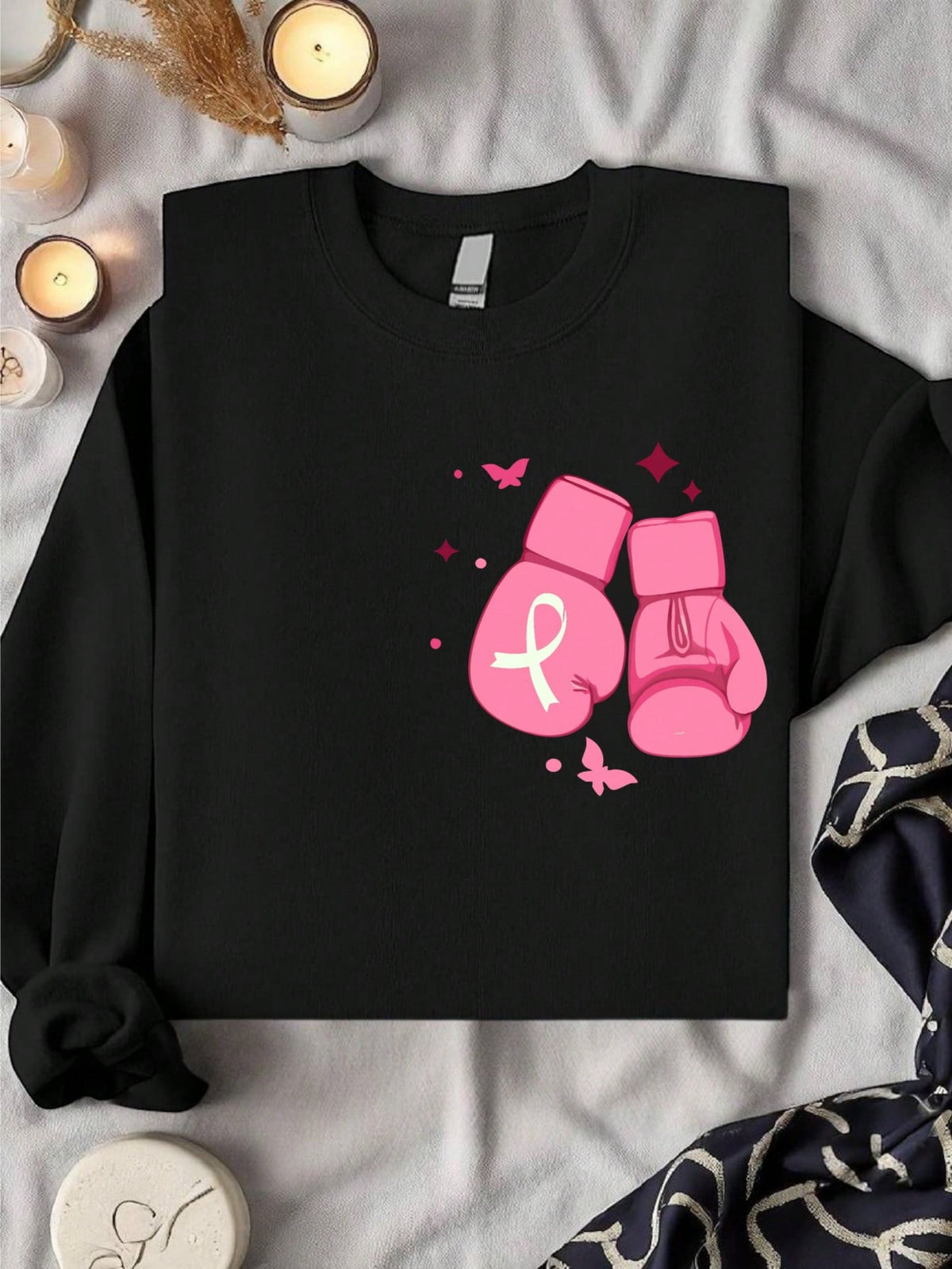 Breast Cancer Gloves Pocket Sweatshirt