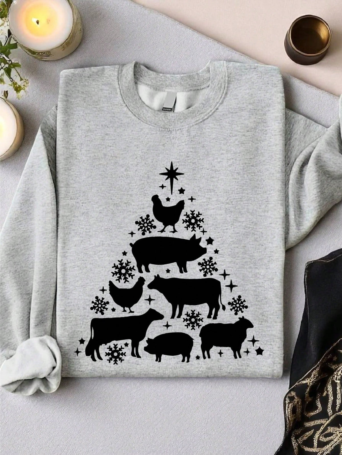 Farm Animals Christmas Tree Sweatshirt