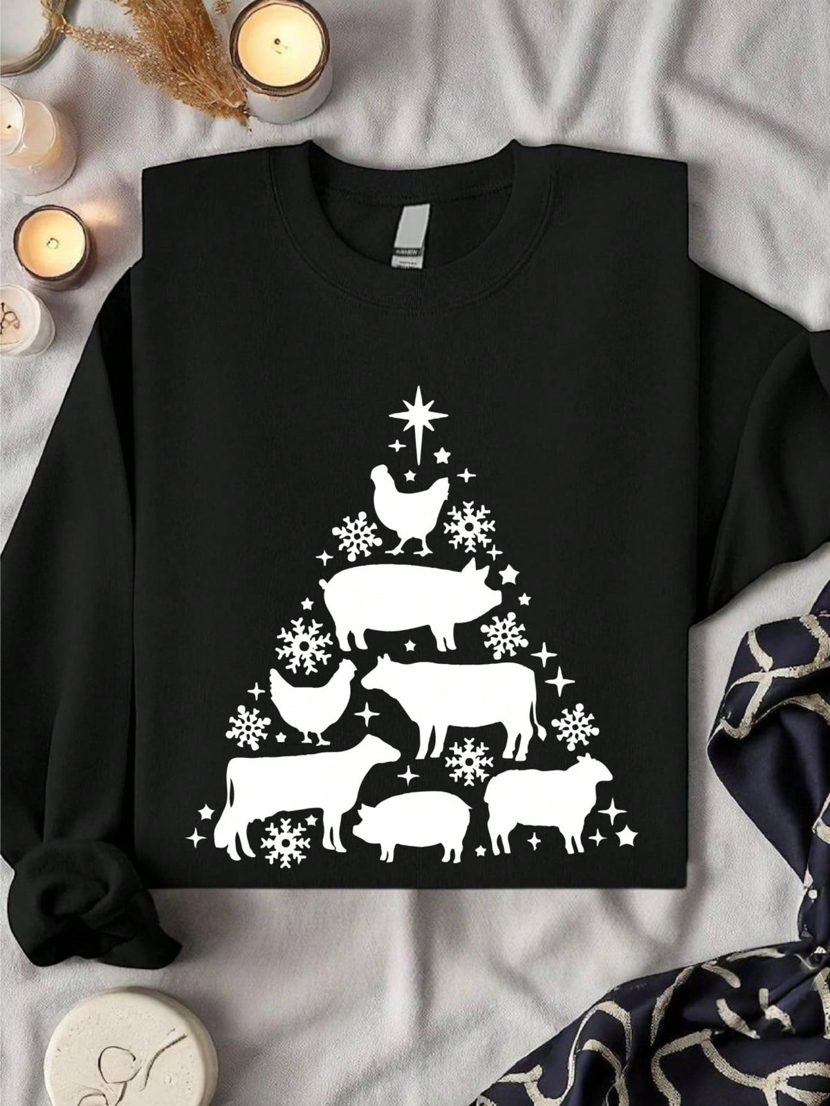 Farm Animals Christmas Tree Sweatshirt