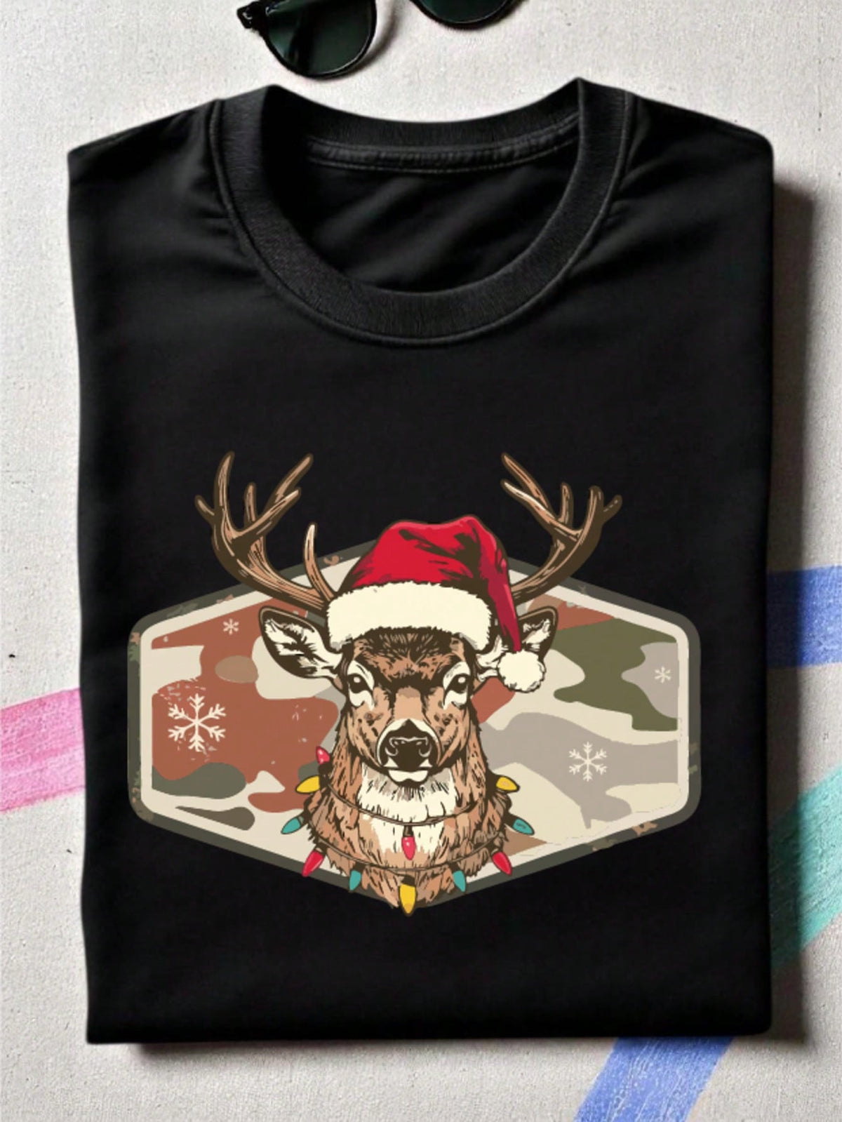 Christmas Deer Hunting Camo T-Shirt