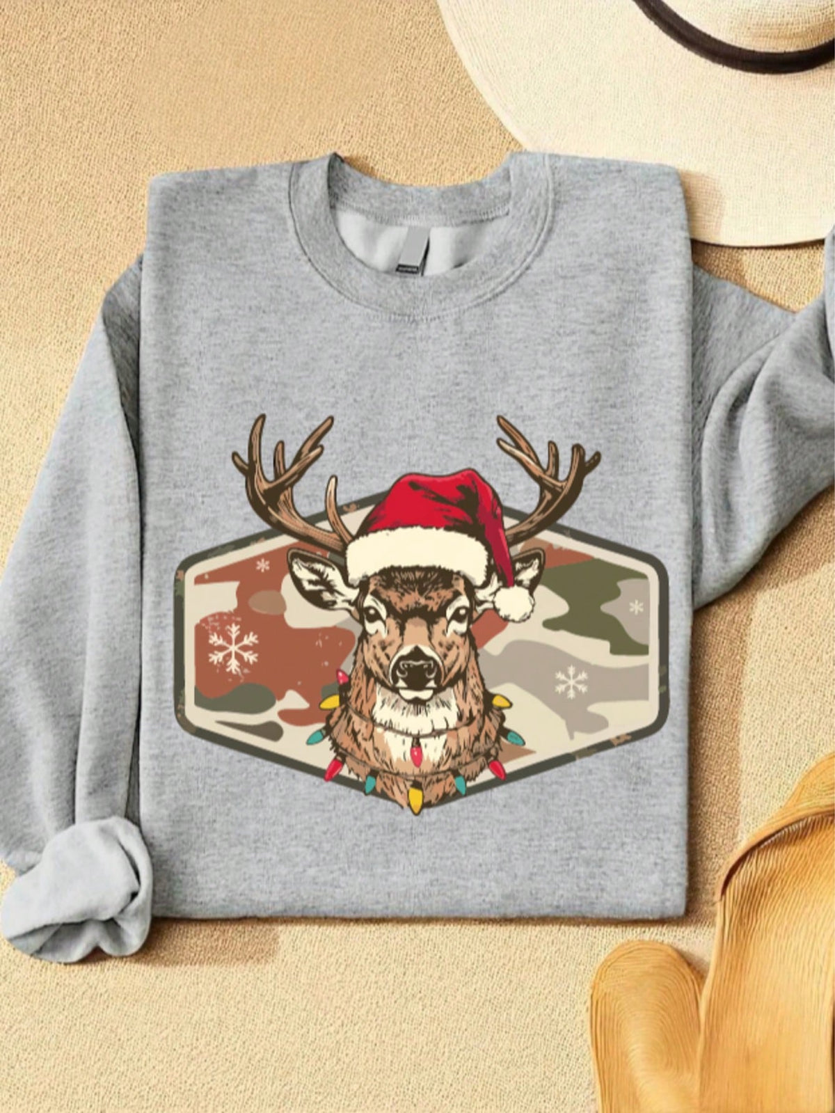 Christmas Deer Hunting Camo Sweatshirt