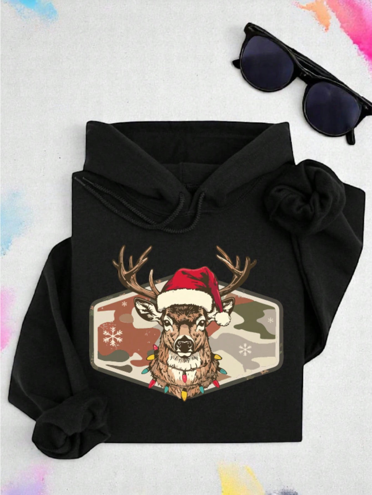 Christmas Deer Hunting Camo Hoodie