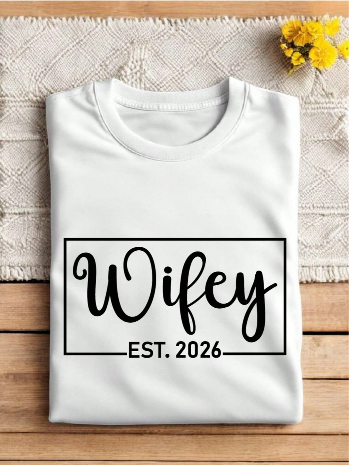1PC Hubby EST.2026 Frame T-Shirt