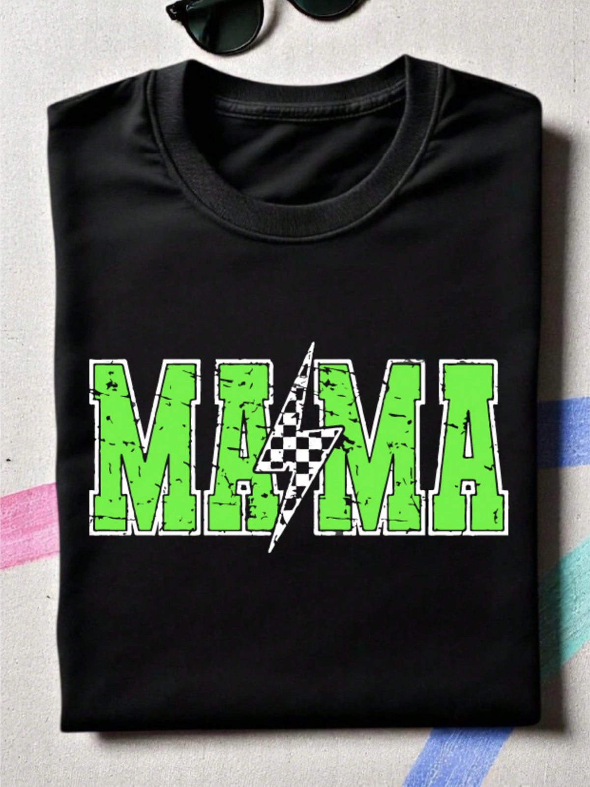 Retro Mama Lightning Bolt T-Shirt