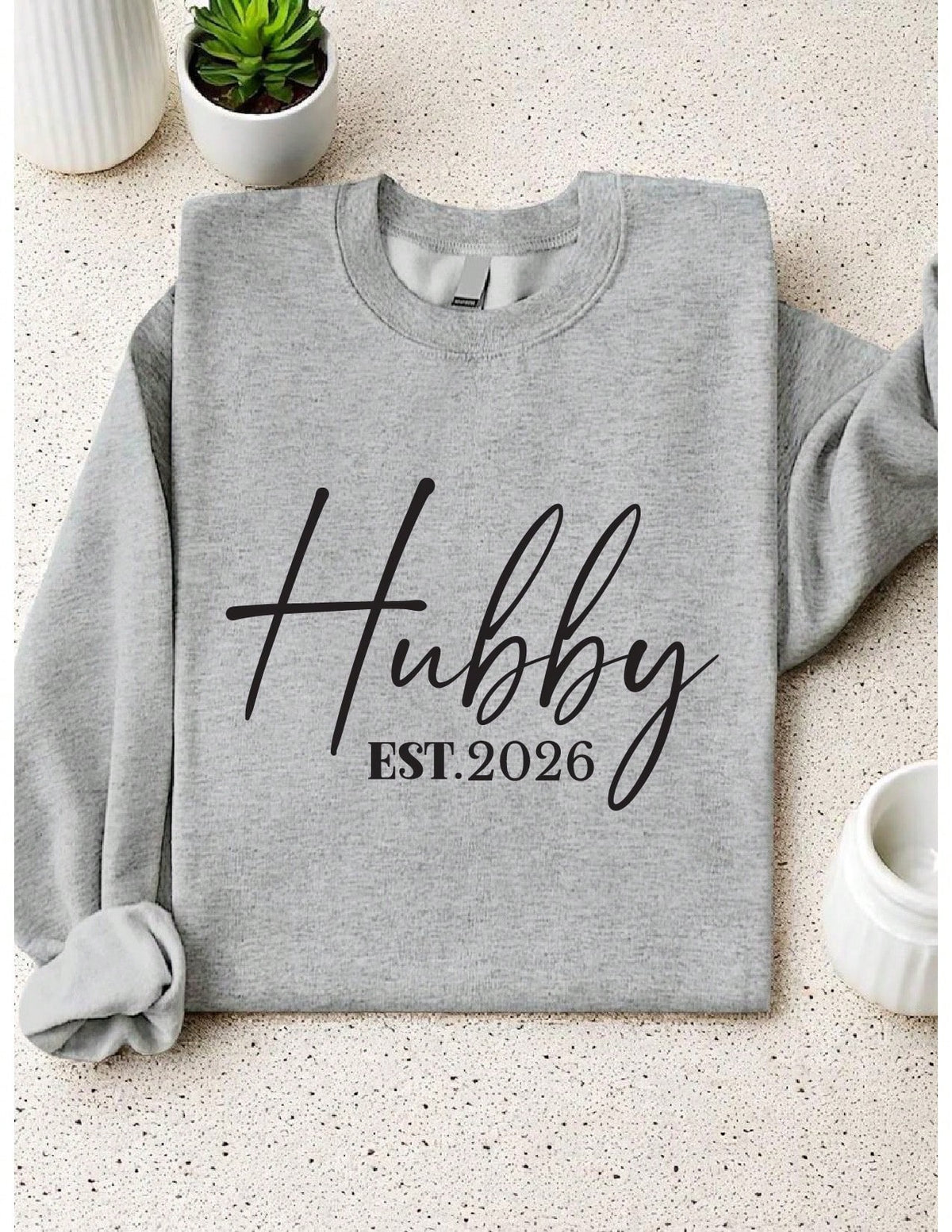 'Wifey' & 'Hubby' EST. 2026 Matching Couple Sweatshirt