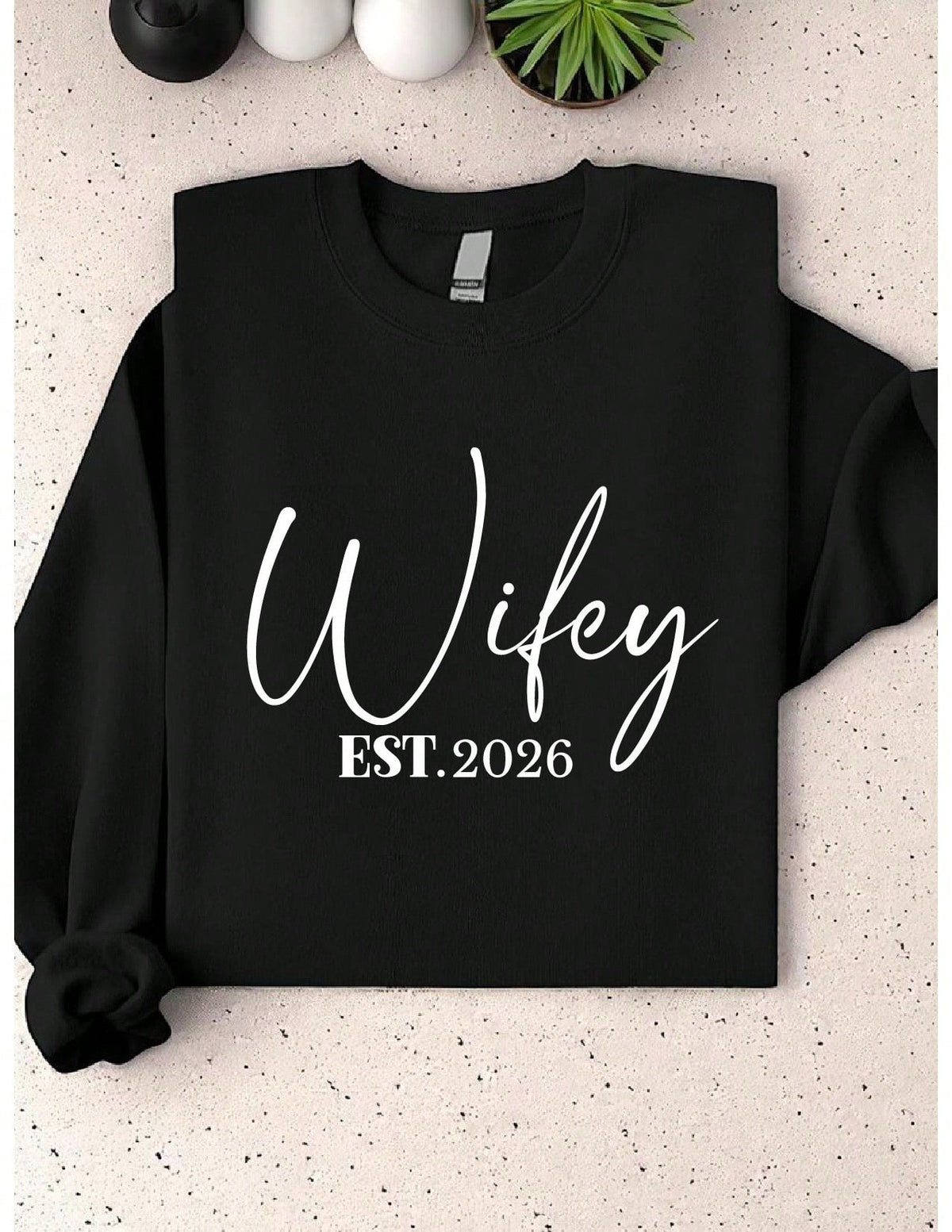'Wifey' & 'Hubby' EST. 2026 Matching Couple Sweatshirt