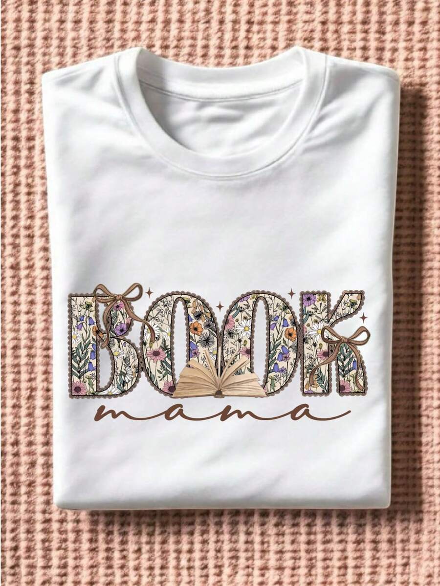 Boho Wildflower Book Mama T-Shirt